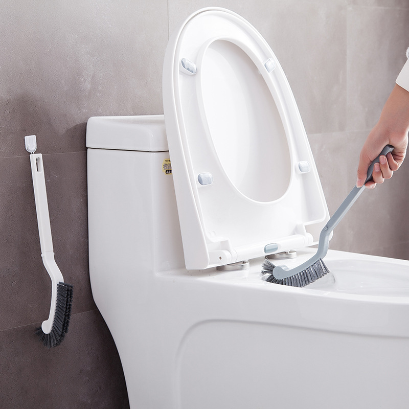 Toilet brush with no blind spots, long-handled bathroom cleaning brush, soft bristles, toilet seat cleaning brush