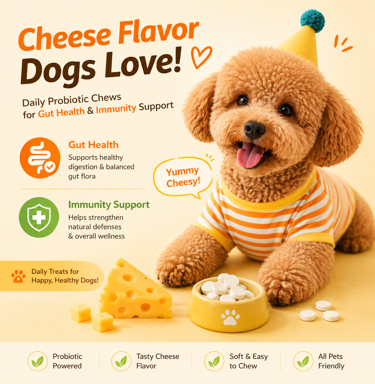 🐶 DOGHURT® Yellow Probiotic Chews for Dogs | Daily Gut Health, Digestion & Skin Support