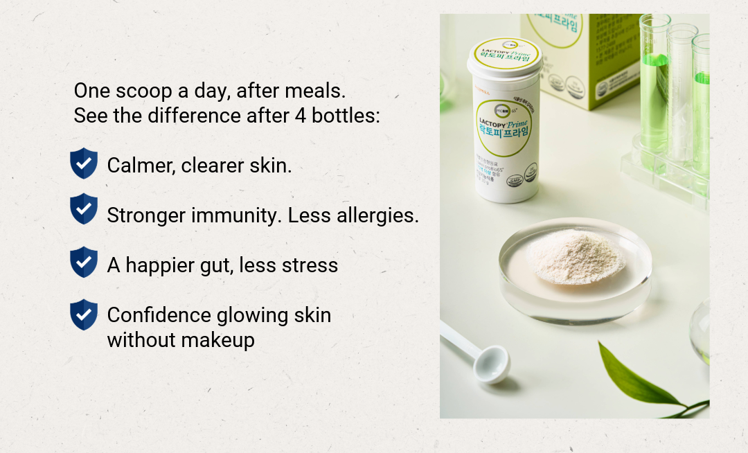 LACTOPY® Prime | Korean Probiotic for Skin Health, Sensitive Skin & Gut-Skin Microbiome Support
