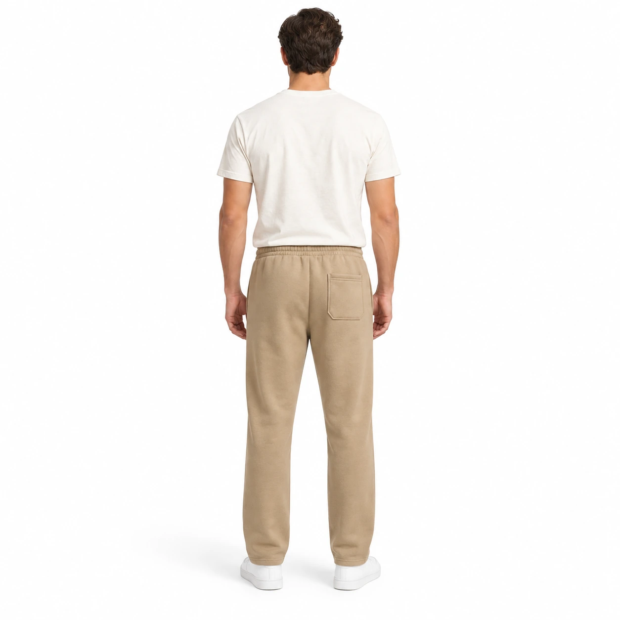 Men's straight-leg drawstring sweatpants back view