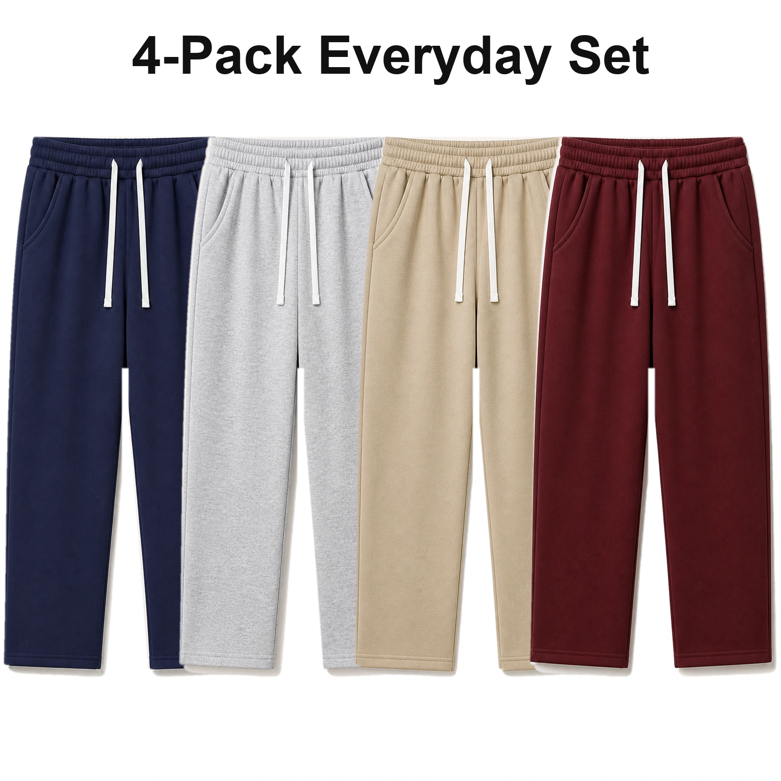4-Pack Everyday Set men's brushed-interior drawstring sweatpants