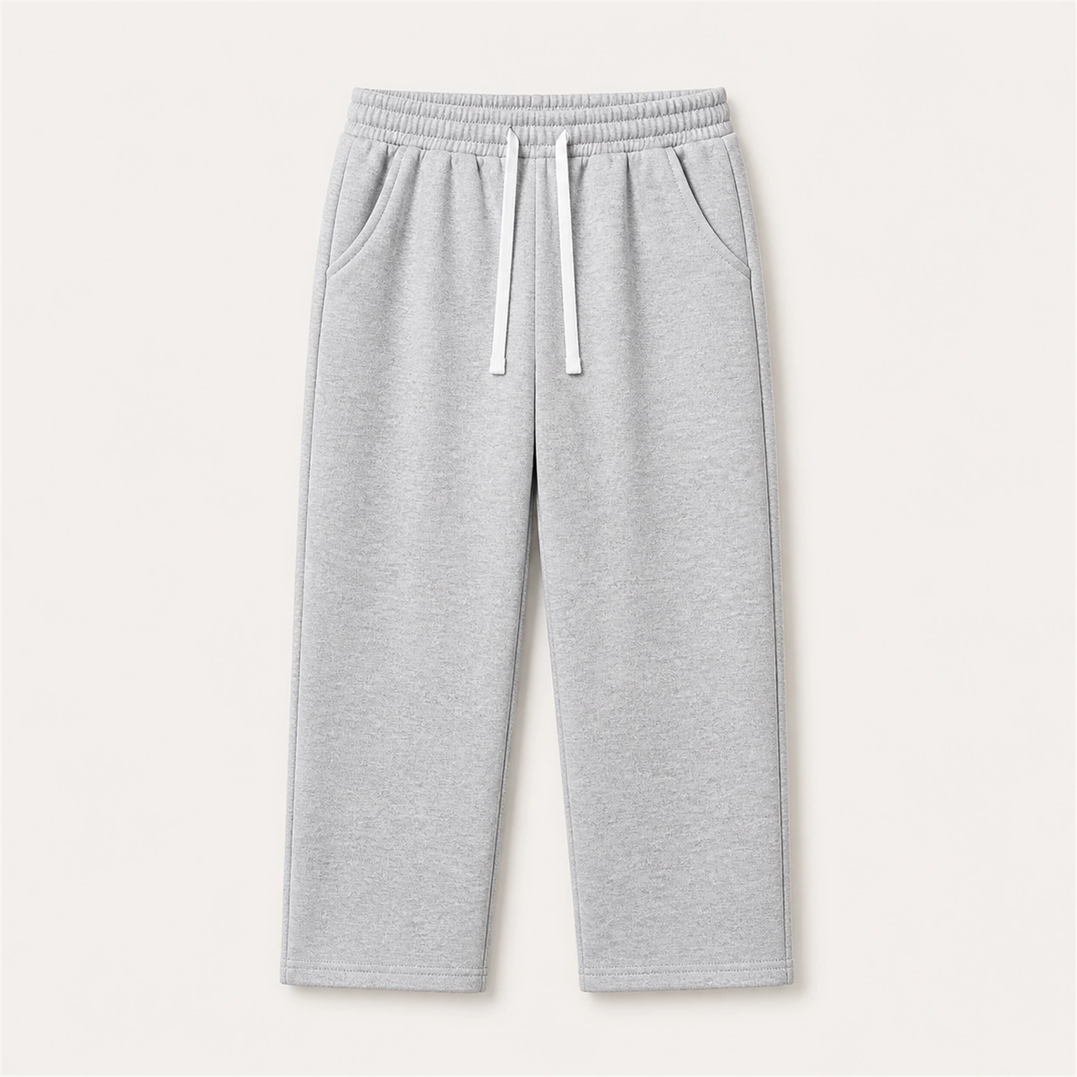 Heather Gray men's brushed-interior drawstring sweatpants