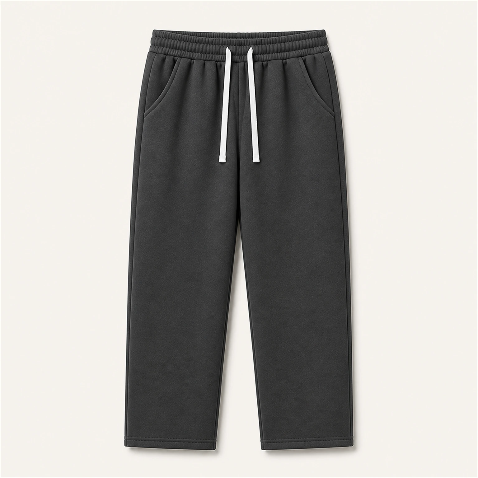Charcoal Gray men's brushed-interior drawstring sweatpants
