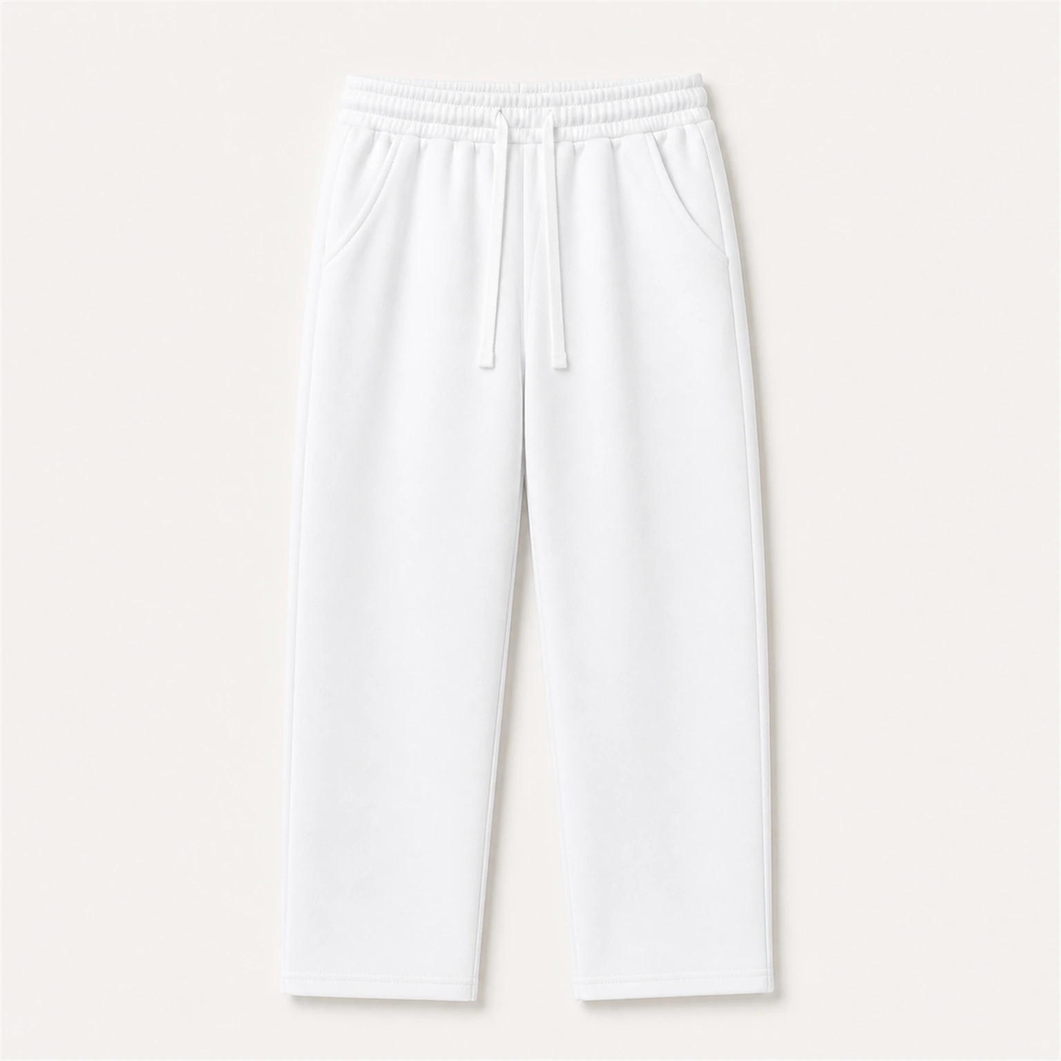 White men's brushed-interior drawstring sweatpants