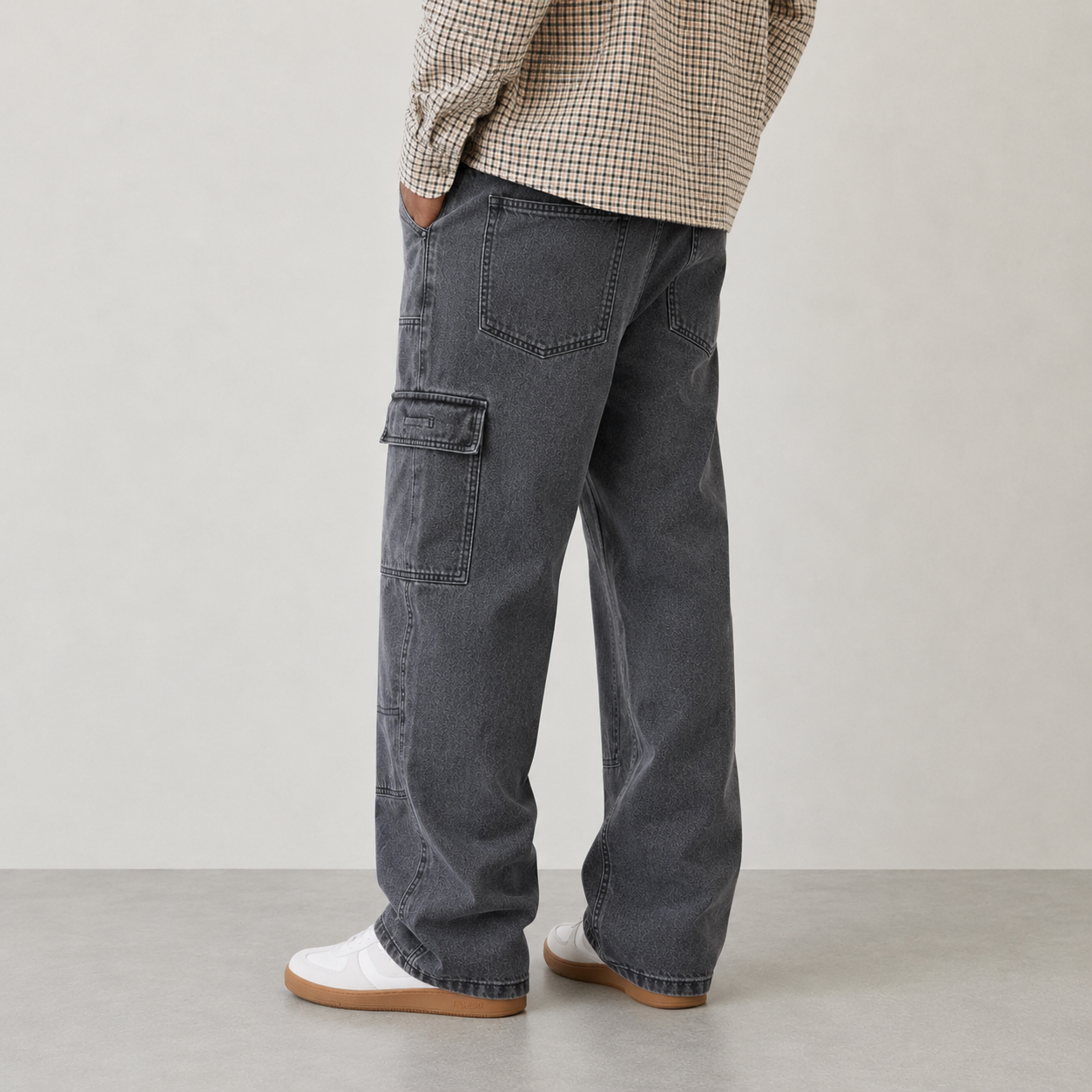 Men's Cargo Pocket Wide-Leg Denim Jeans 3-Pack