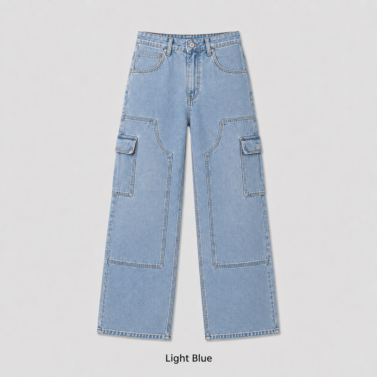 Men's Cargo Pocket Wide-Leg Denim Jeans 3-Pack