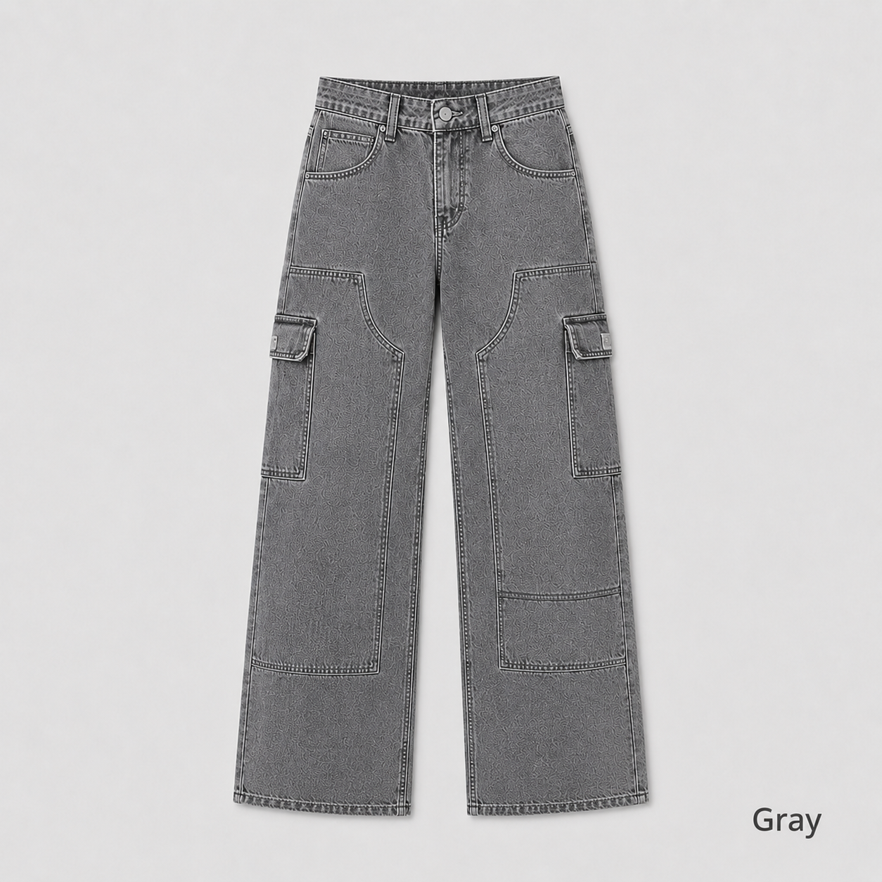 Men's Cargo Pocket Wide-Leg Denim Jeans 3-Pack
