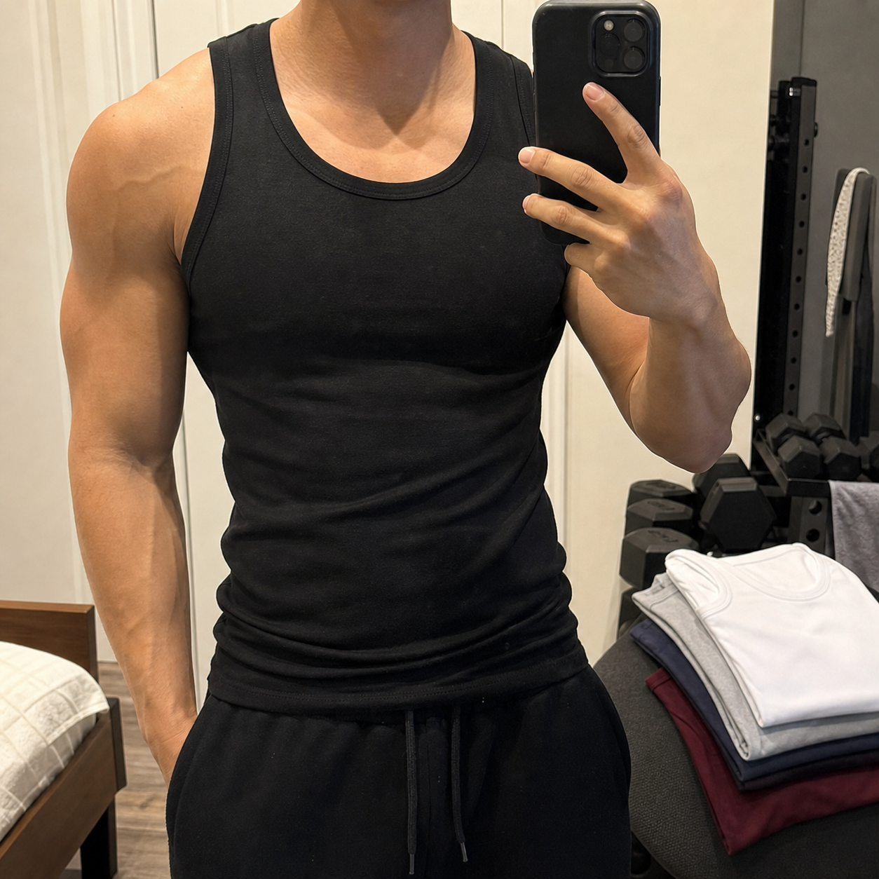 Cotton spandex tanks customer photo