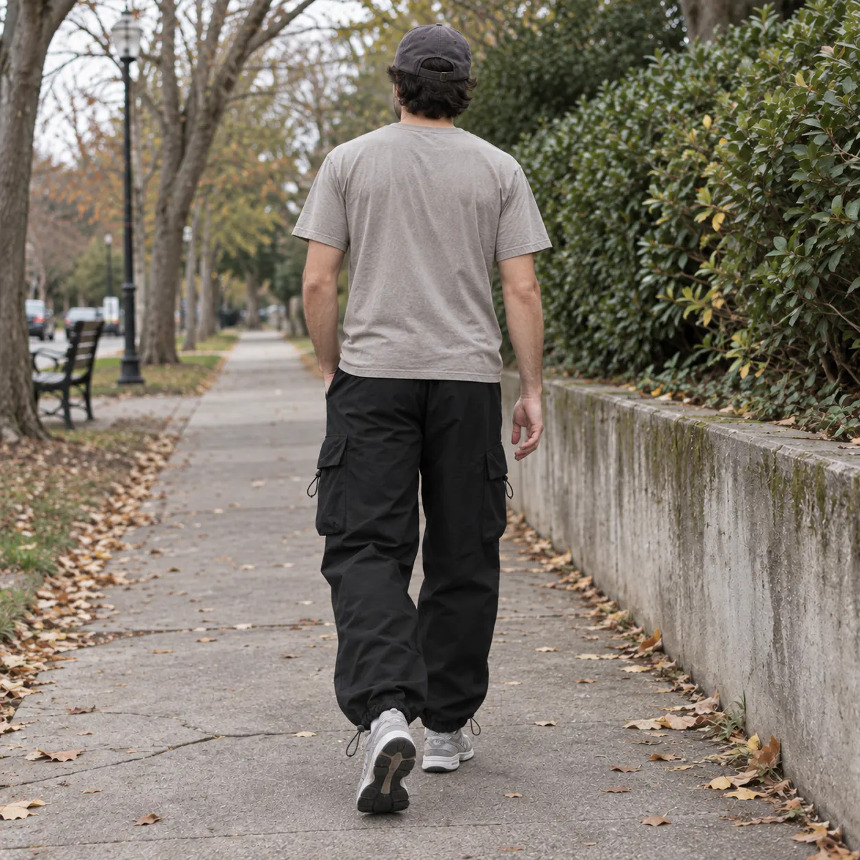 Unisex lightweight cargo pants back lifestyle view