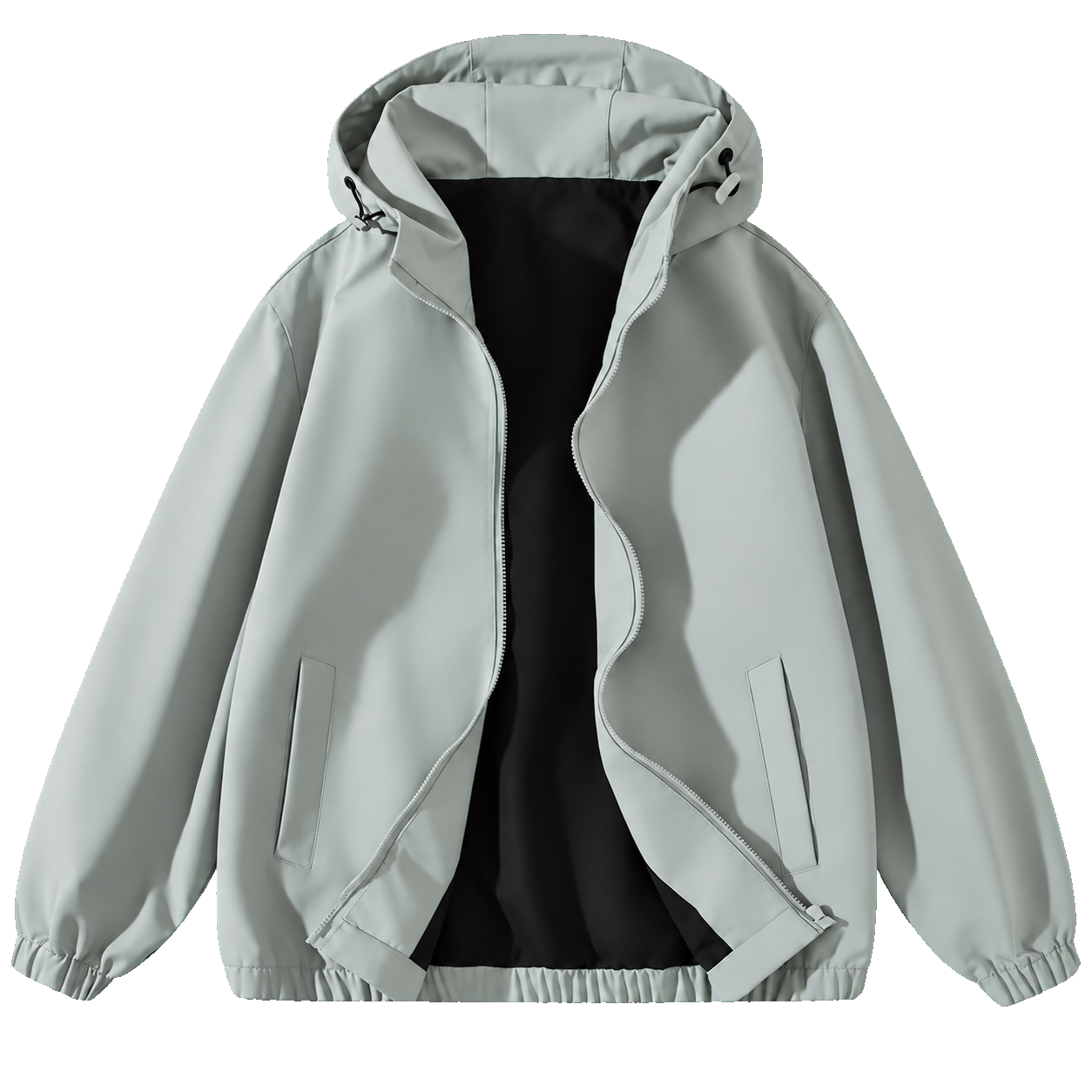 Pea Green unisex hooded full-zip jacket