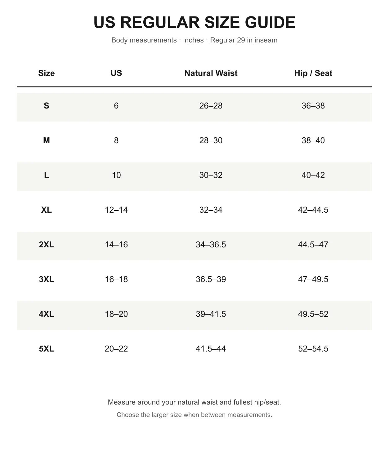 size guide
