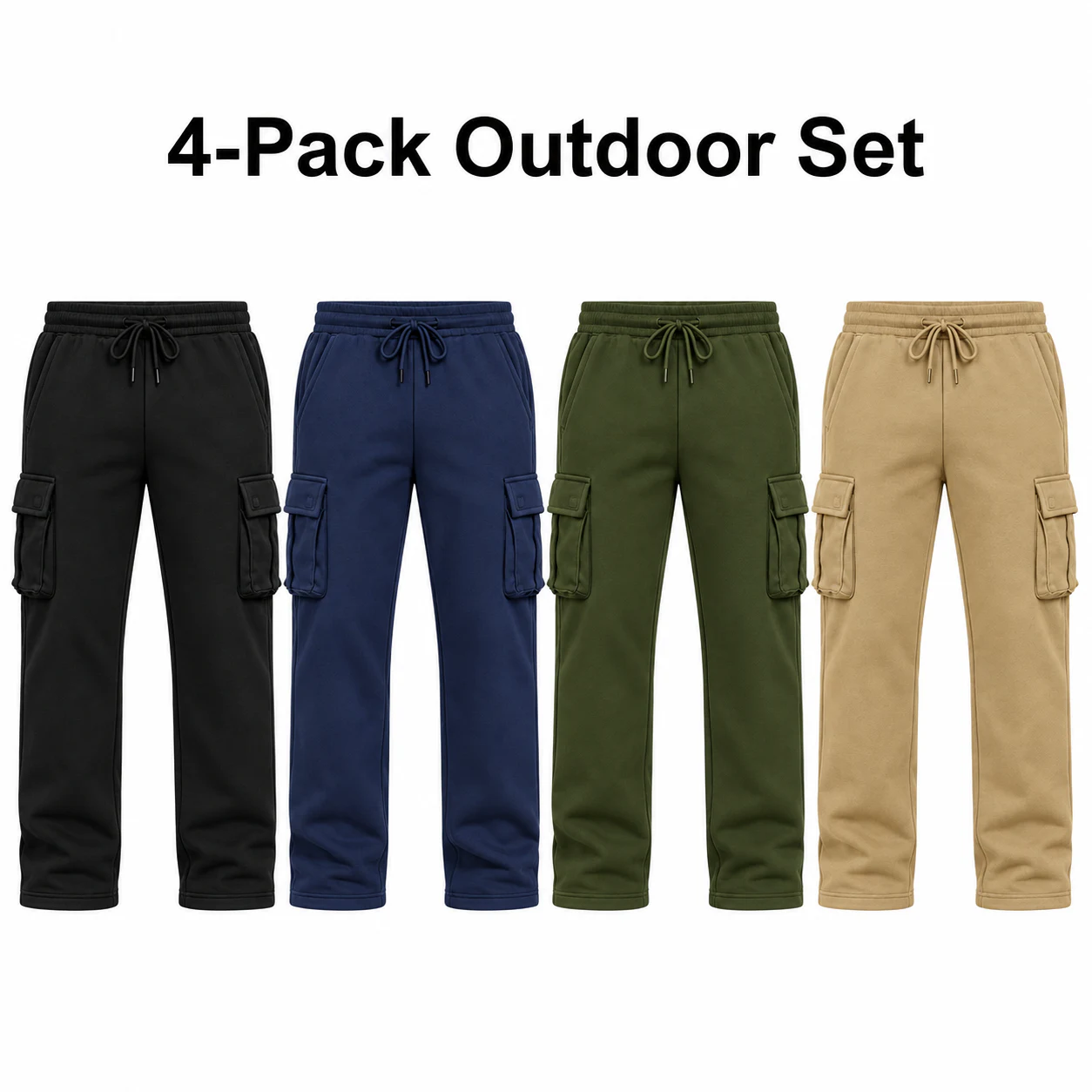 4-Pack Outdoor Set straight-leg cargo sweatpants option