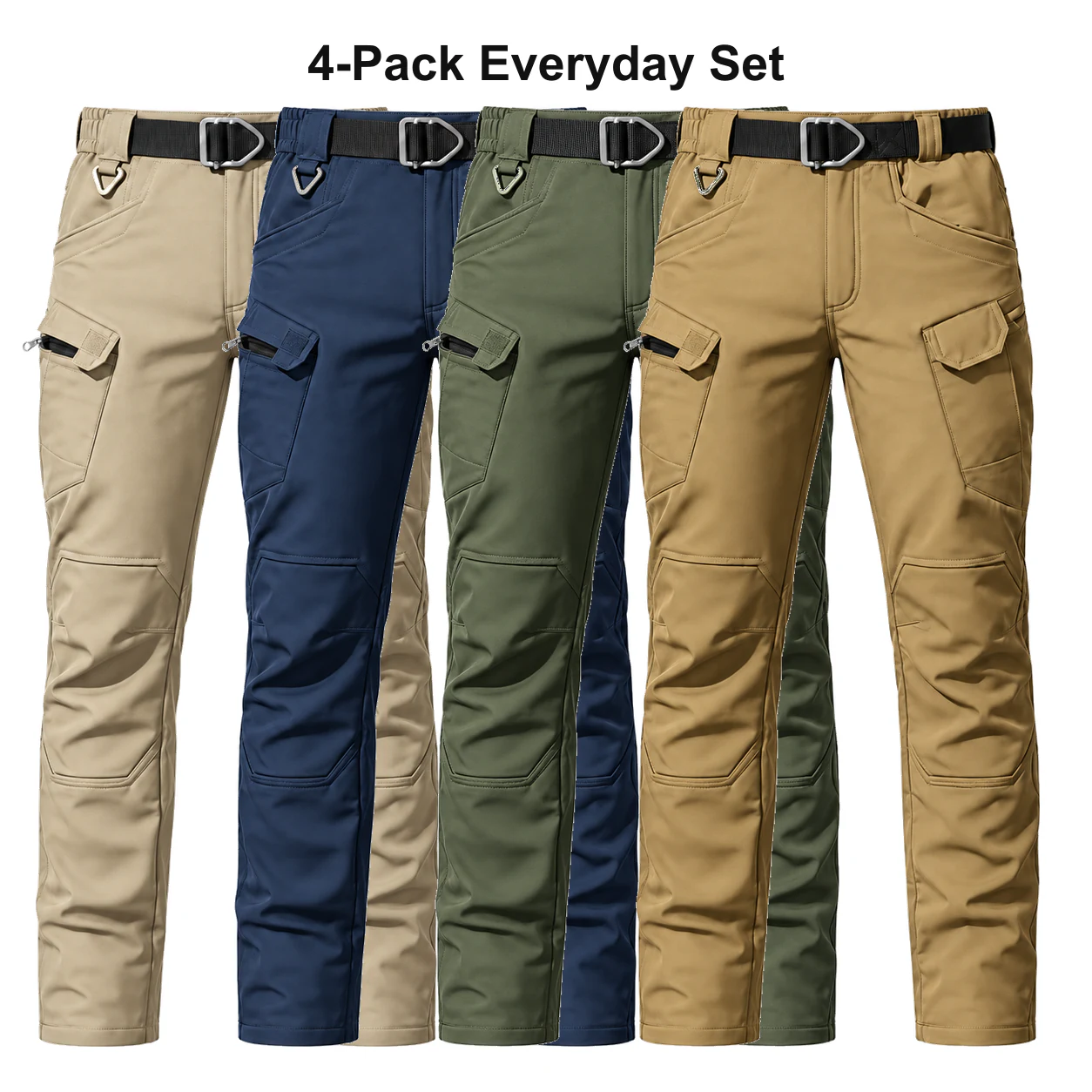 4-Pack Everyday Set fleece-lined tactical cargo pants option