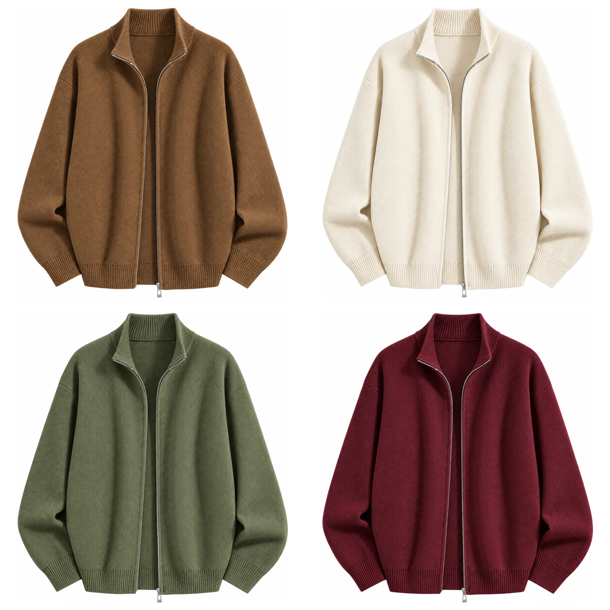 4-Pack Earth Set full-zip knit top option