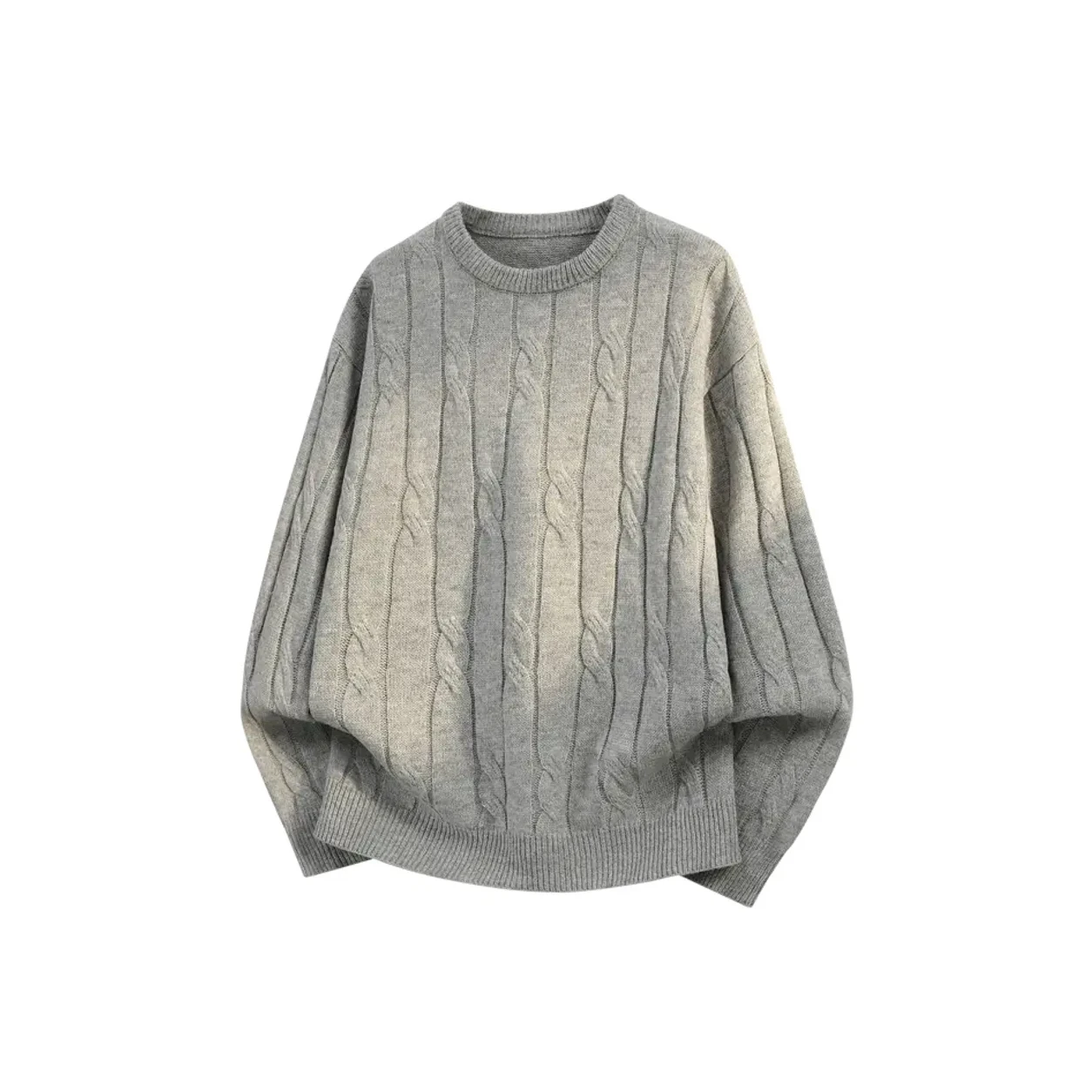Floral Gray cable-knit crewneck sweater option