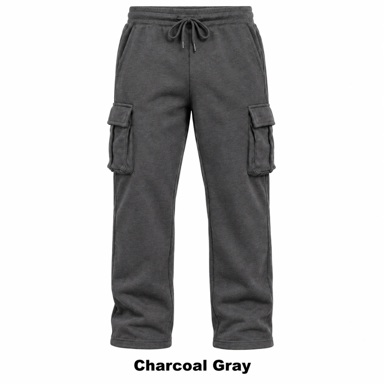 Charcoal Gray straight-leg cargo sweatpants option