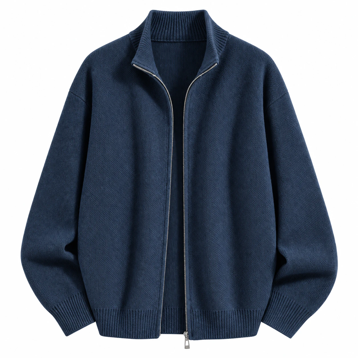 Deep Blue full-zip knit top option