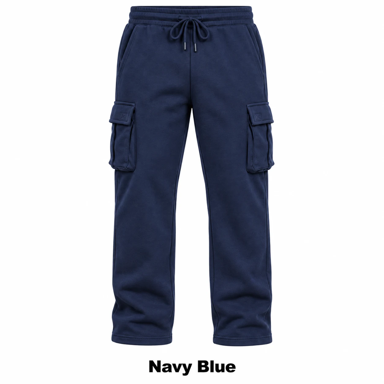 Navy Blue straight-leg cargo sweatpants option