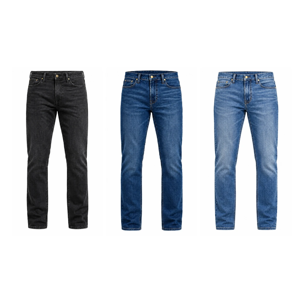 3-Pack Deep Wash slim straight jeans option