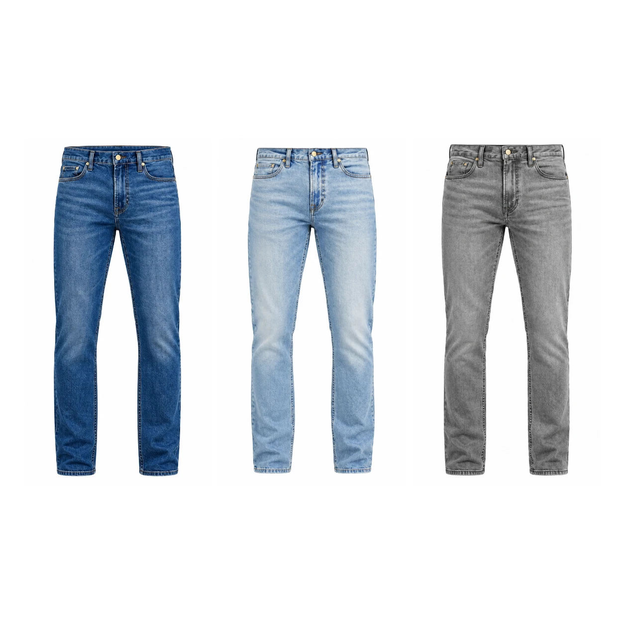 3-Pack Light Wash slim straight jeans option
