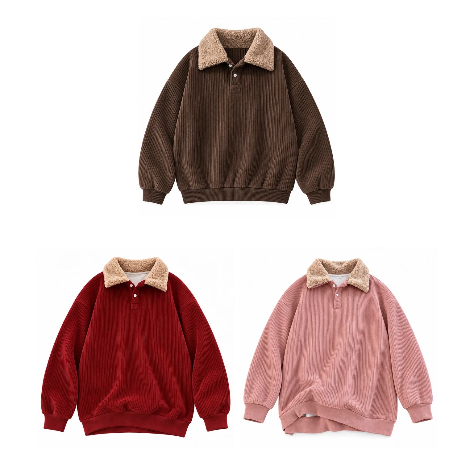Three-Pack Warm Tones in Brown, Wine Red and Dusty Pink