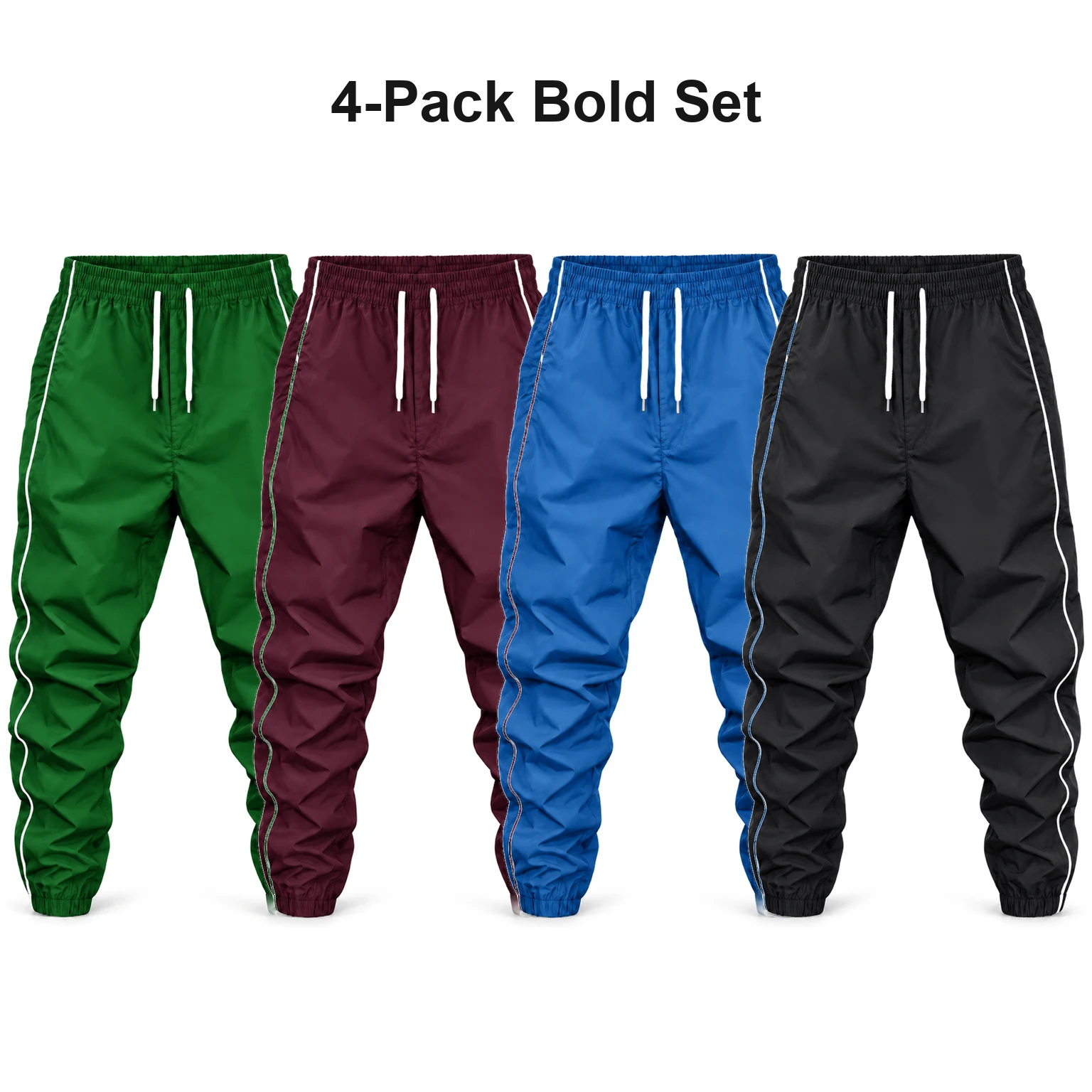 4-Pack Bold Set men's side-stripe jogger pants