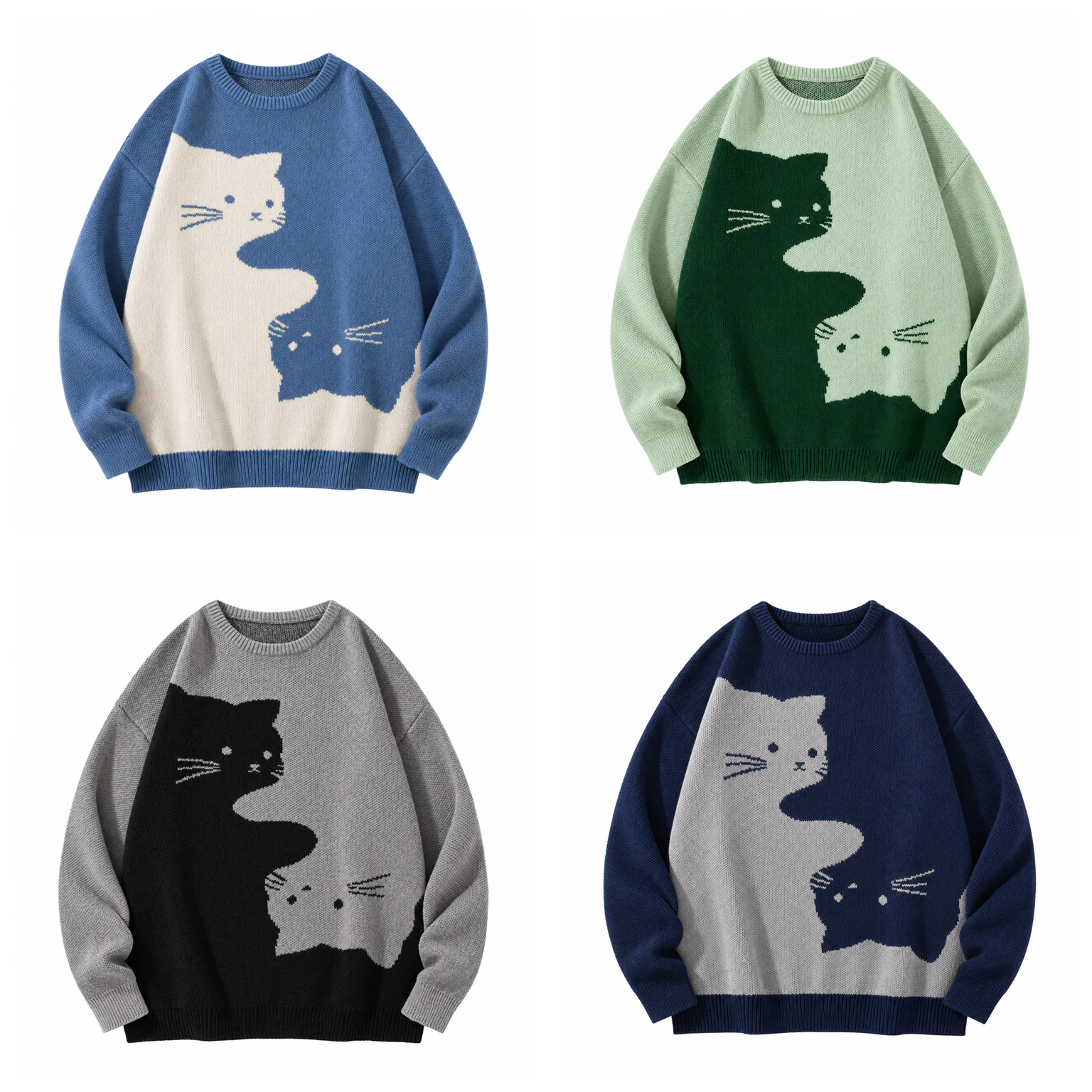 4-Pack Cool Set cartoon cat knit sweater option