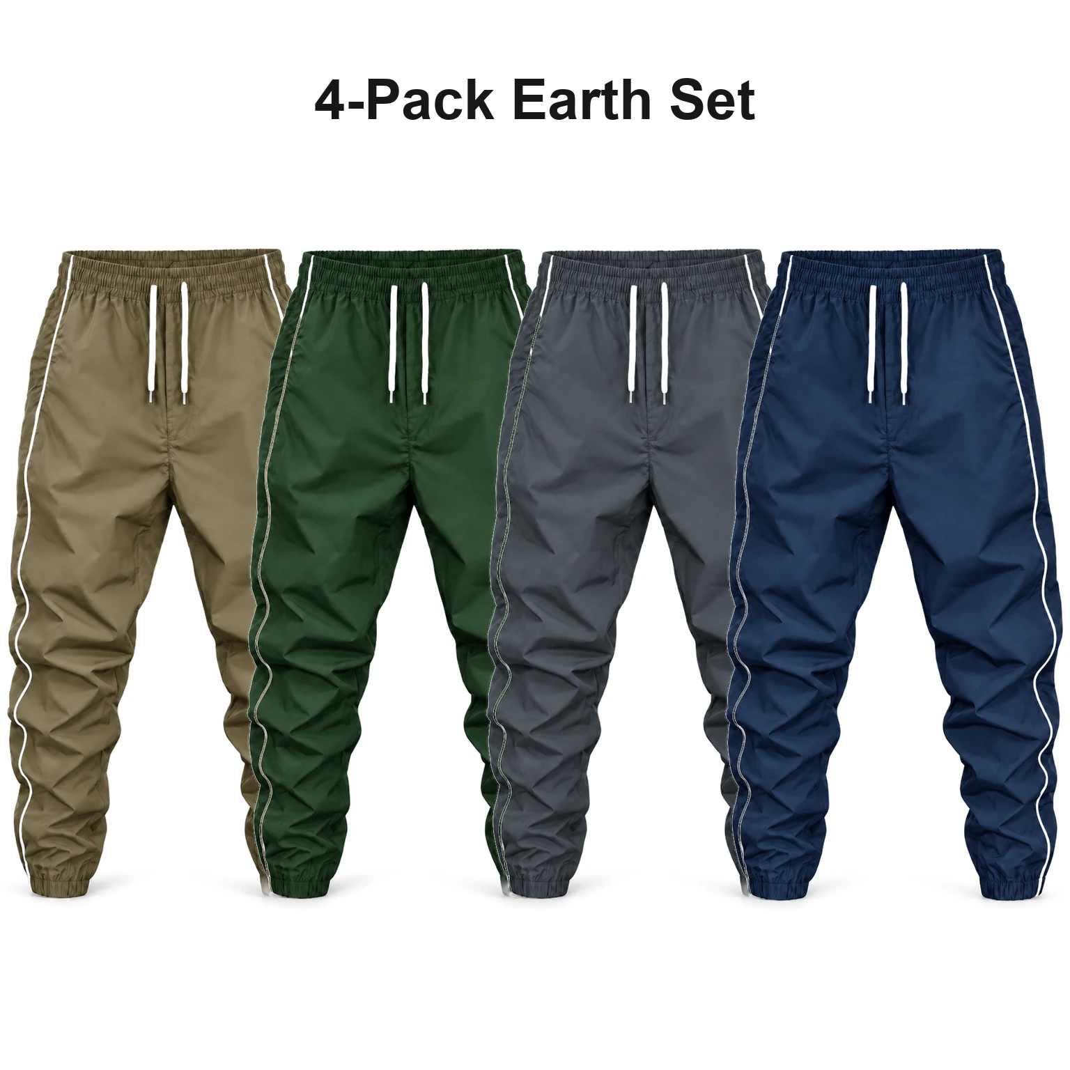 4-Pack Earth Set men's side-stripe jogger pants