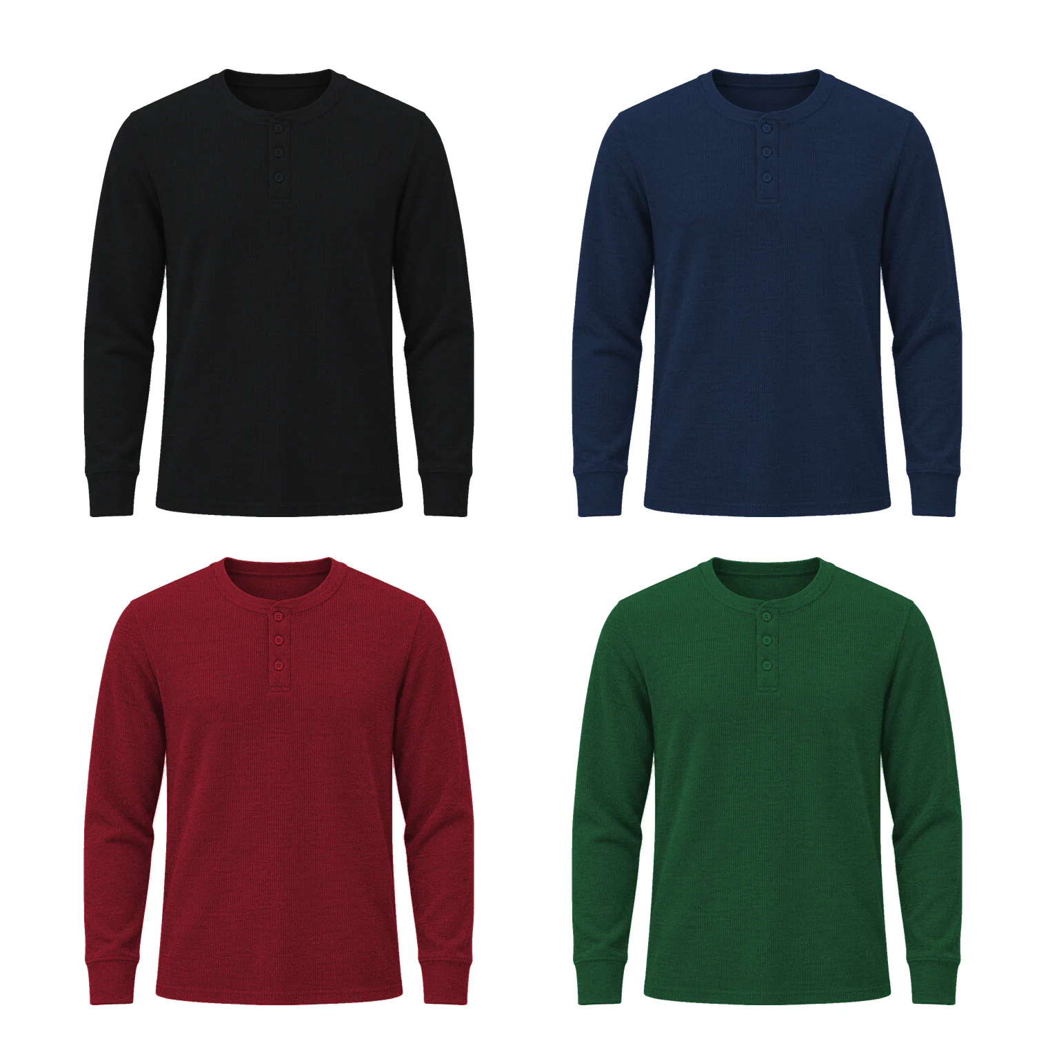 4-Pack Everyday Set men's waffle Henley option