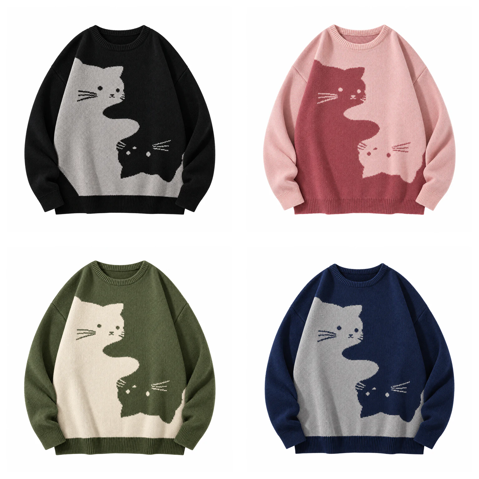 4-Pack Everyday Set cartoon cat knit sweater option