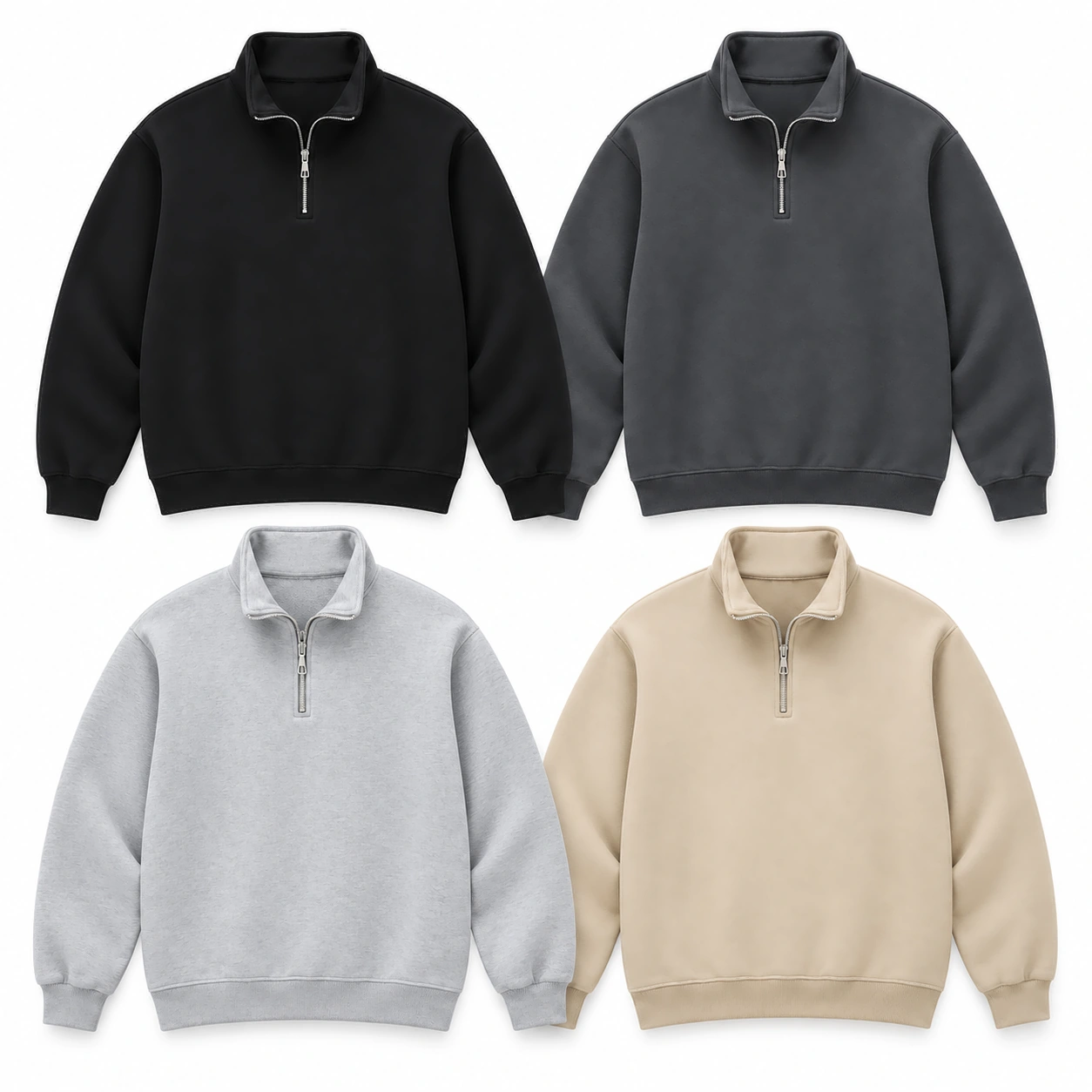 4-Pack Neutrals half-zip sweatshirt option