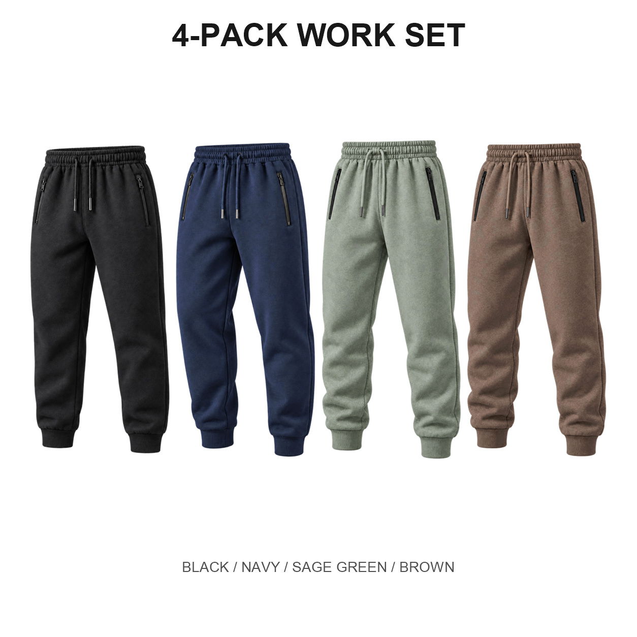 4-Pack Work Set men's polar fleece jogger pants