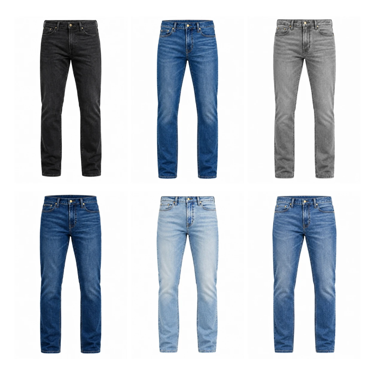 6-Pack slim straight jeans option