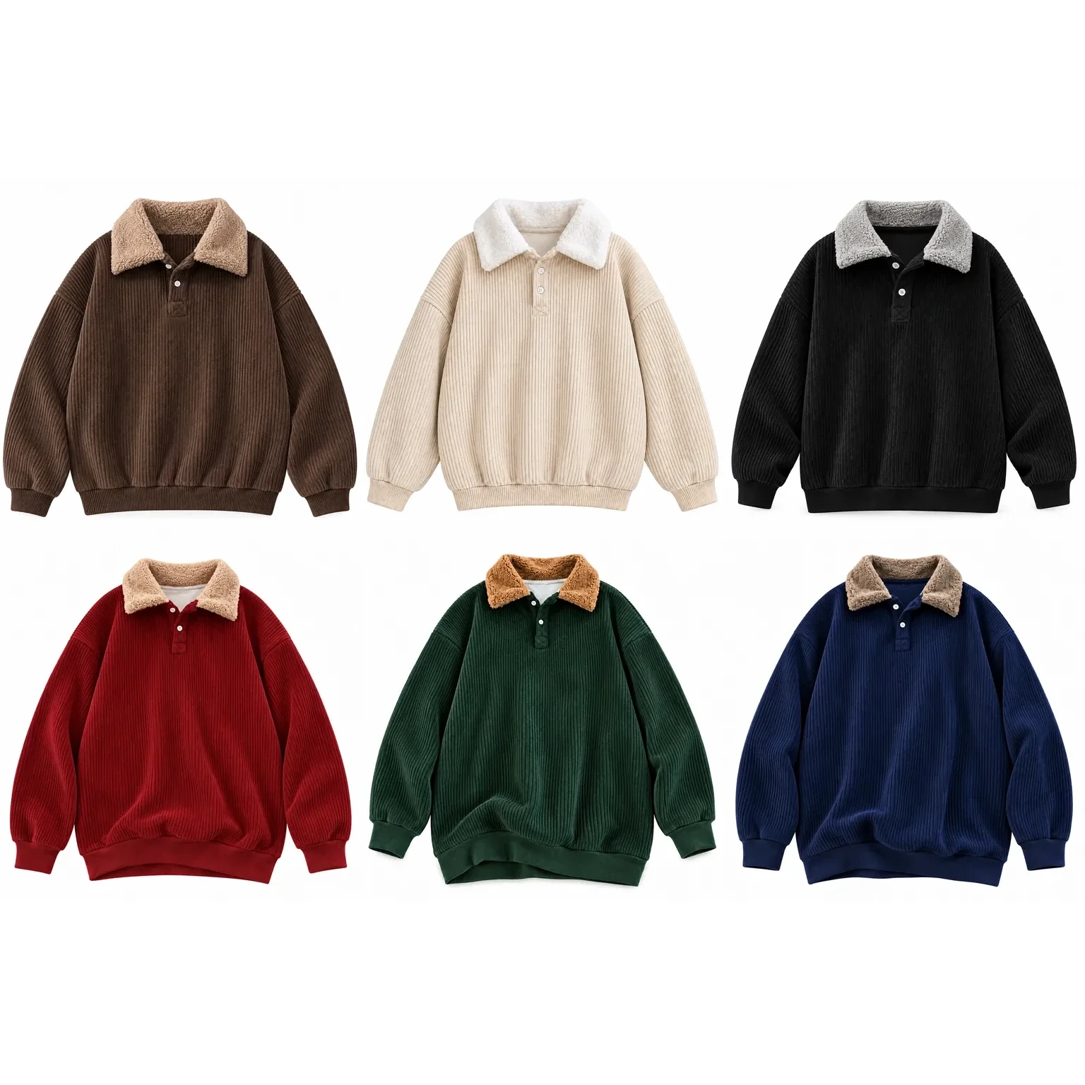 Six-Pack Seasonal Collection in Brown, Apricot, Black, Wine Red, Dark Green and Navy Blue