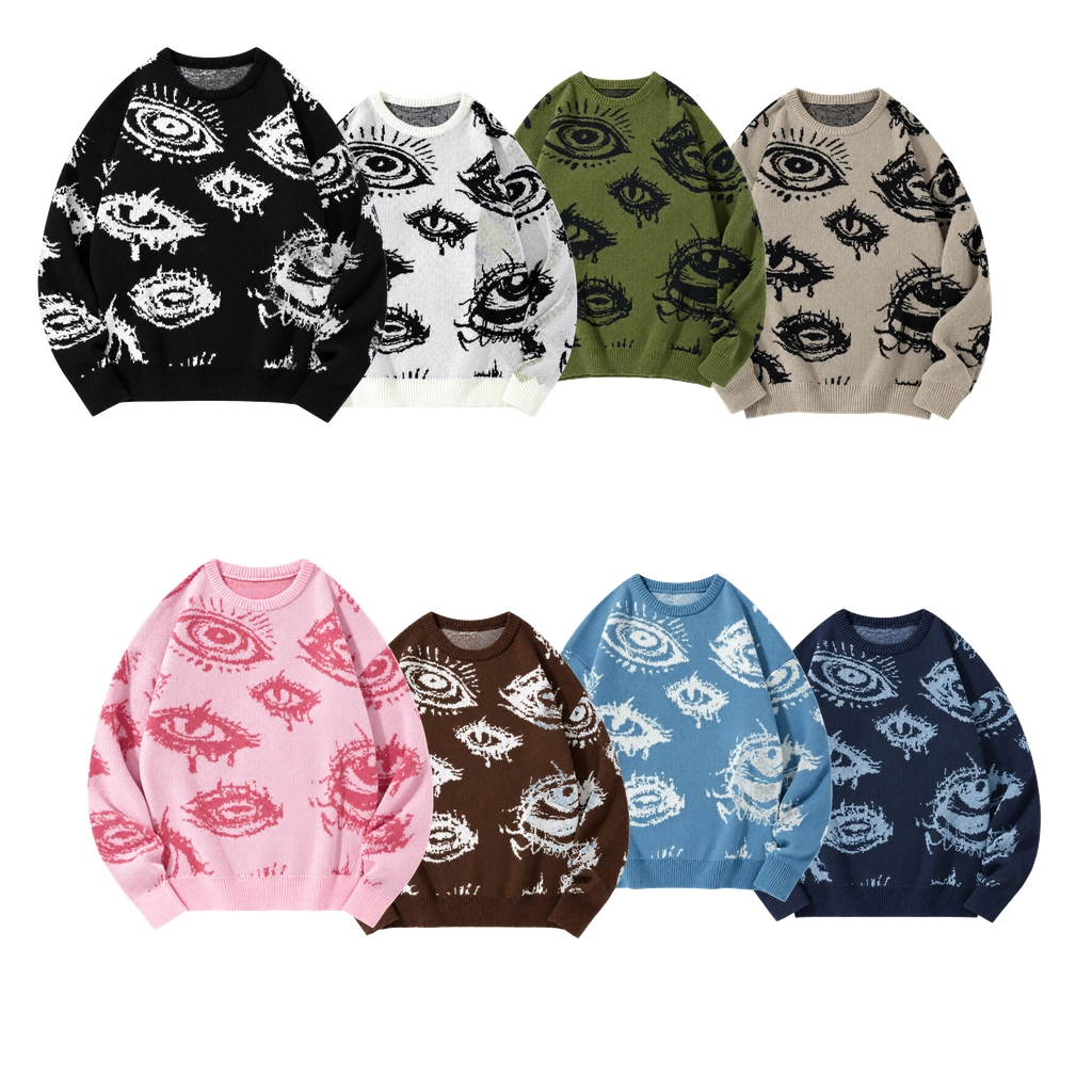 8 color set eye pattern knit pullover option