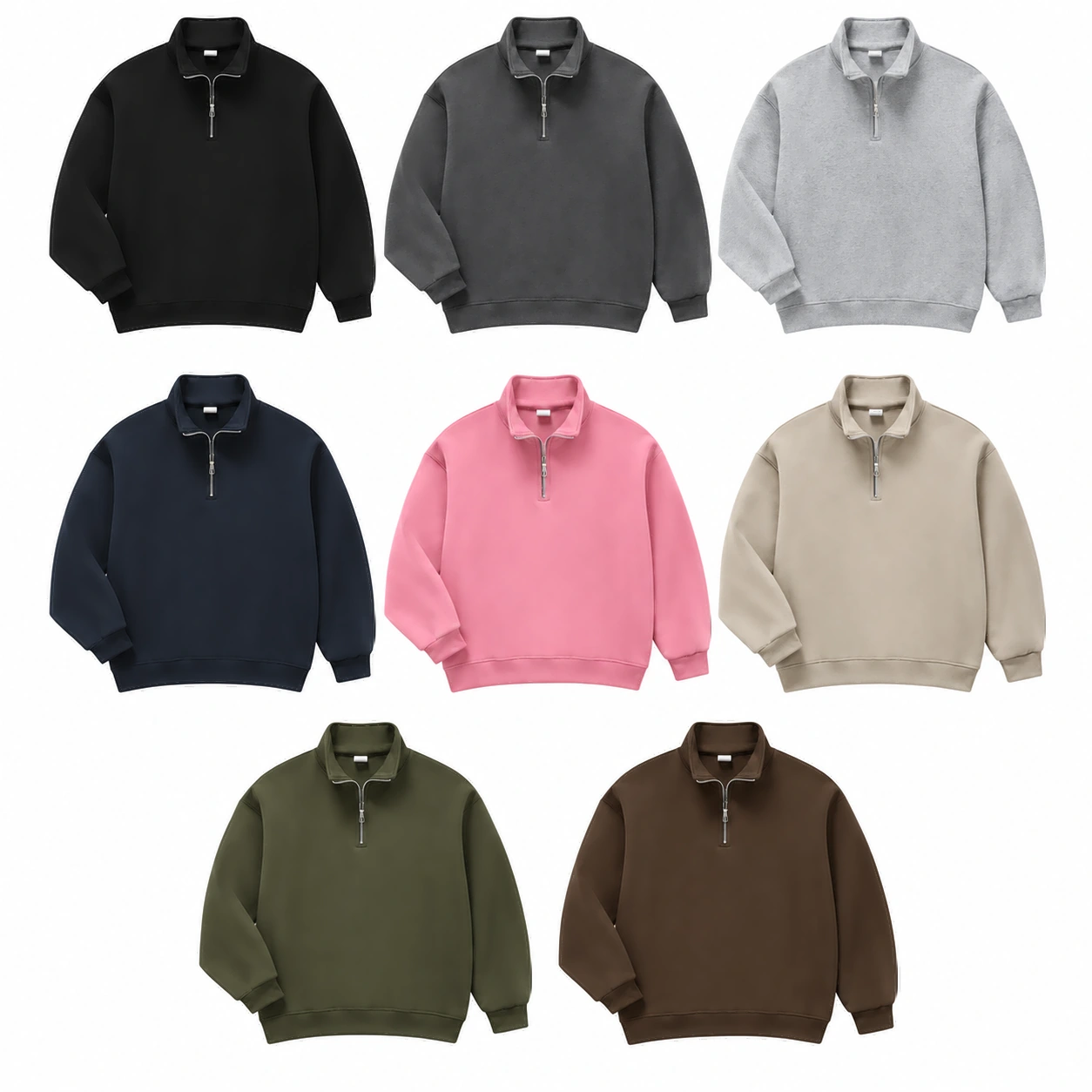 8-Pack Eight-Color Set half-zip sweatshirt option