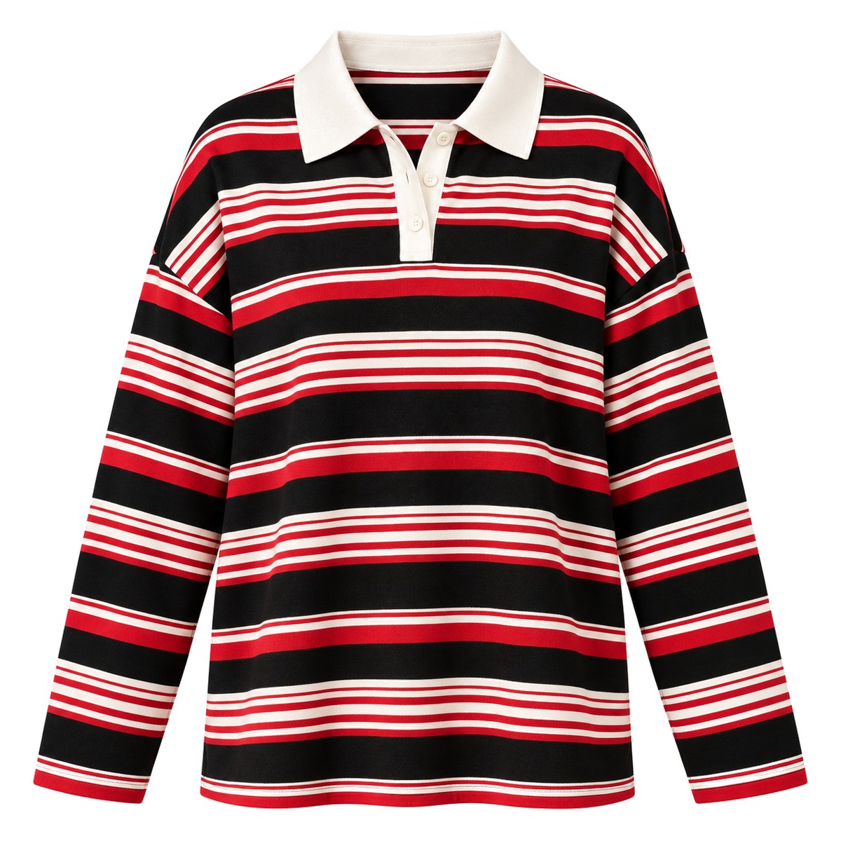Black striped collared top option
