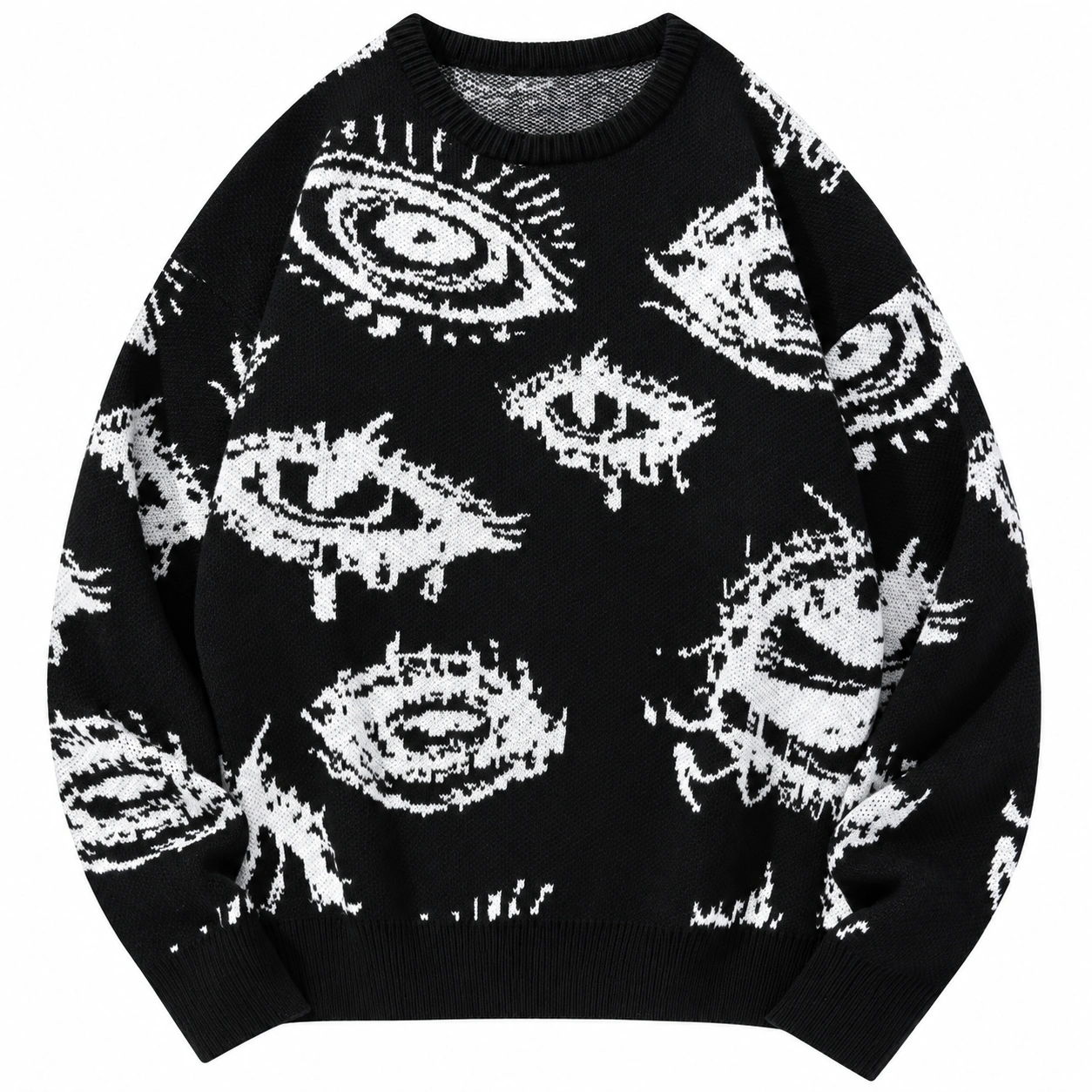 black eye pattern knit pullover option