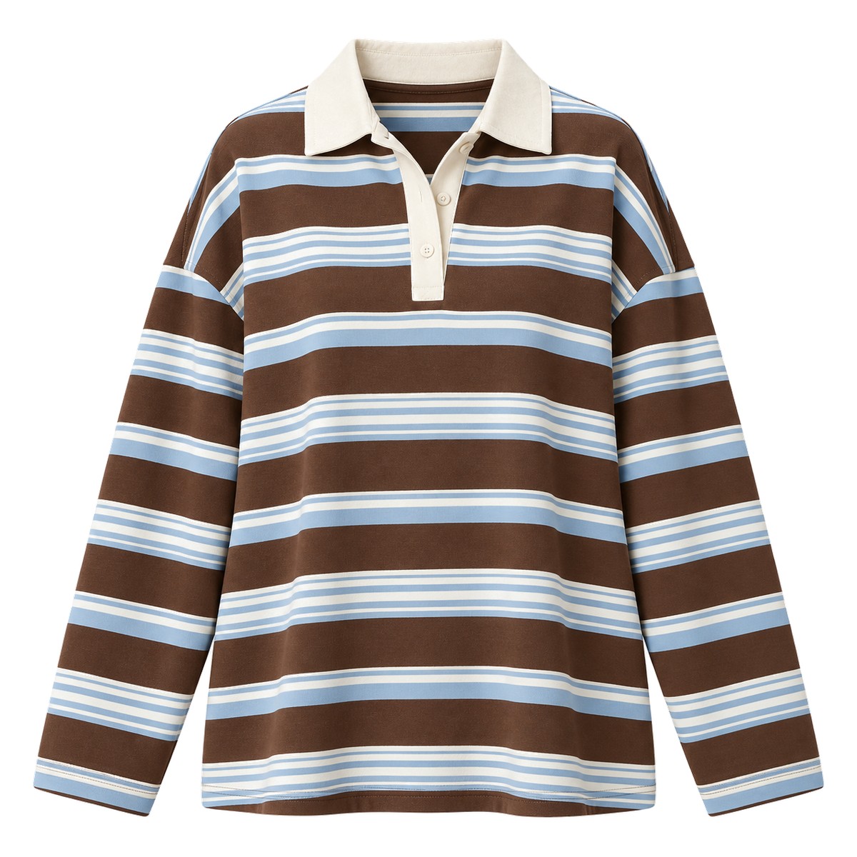 Blue striped collared top option