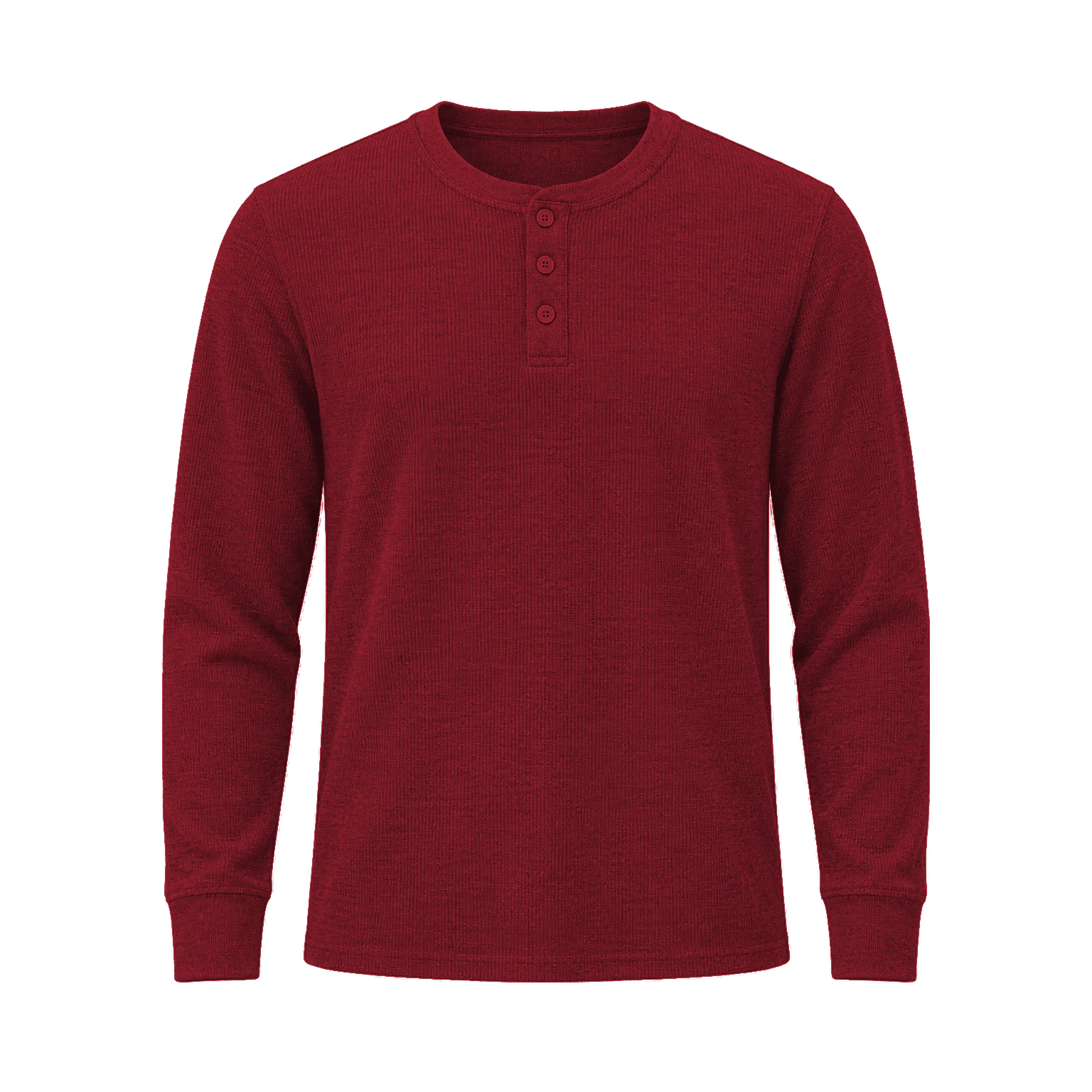 Burgundy men's waffle Henley option