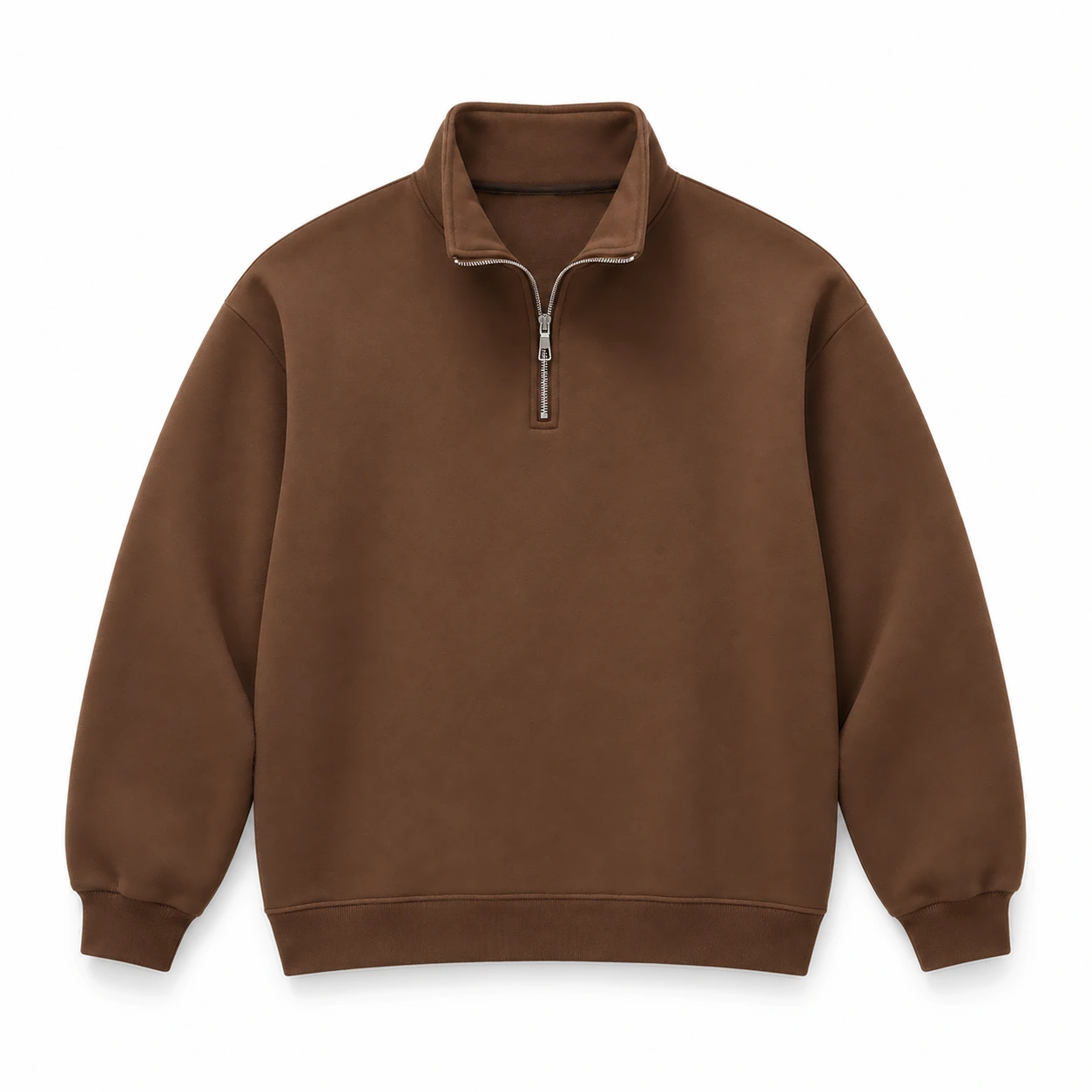Coffee Brown half-zip sweatshirt option