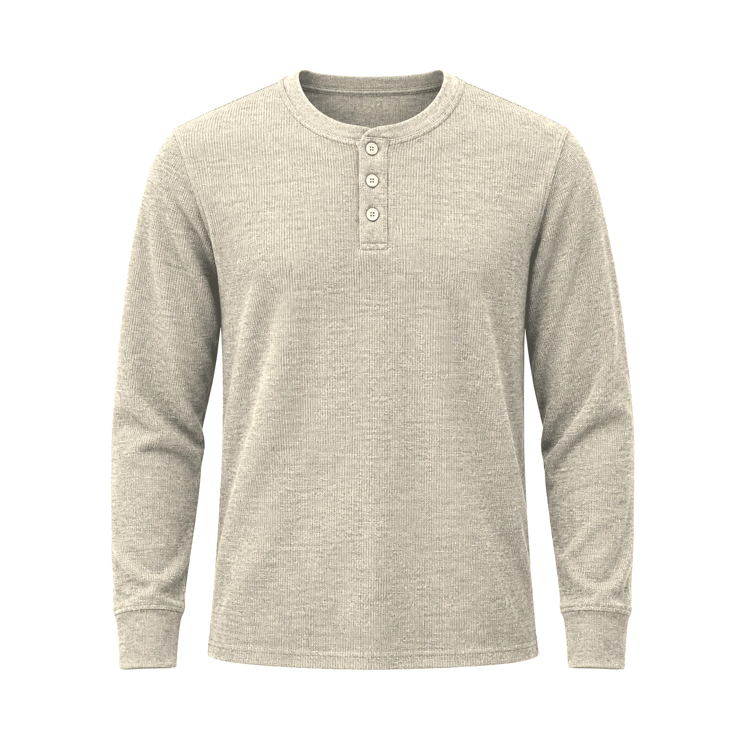 Cream men's waffle Henley option