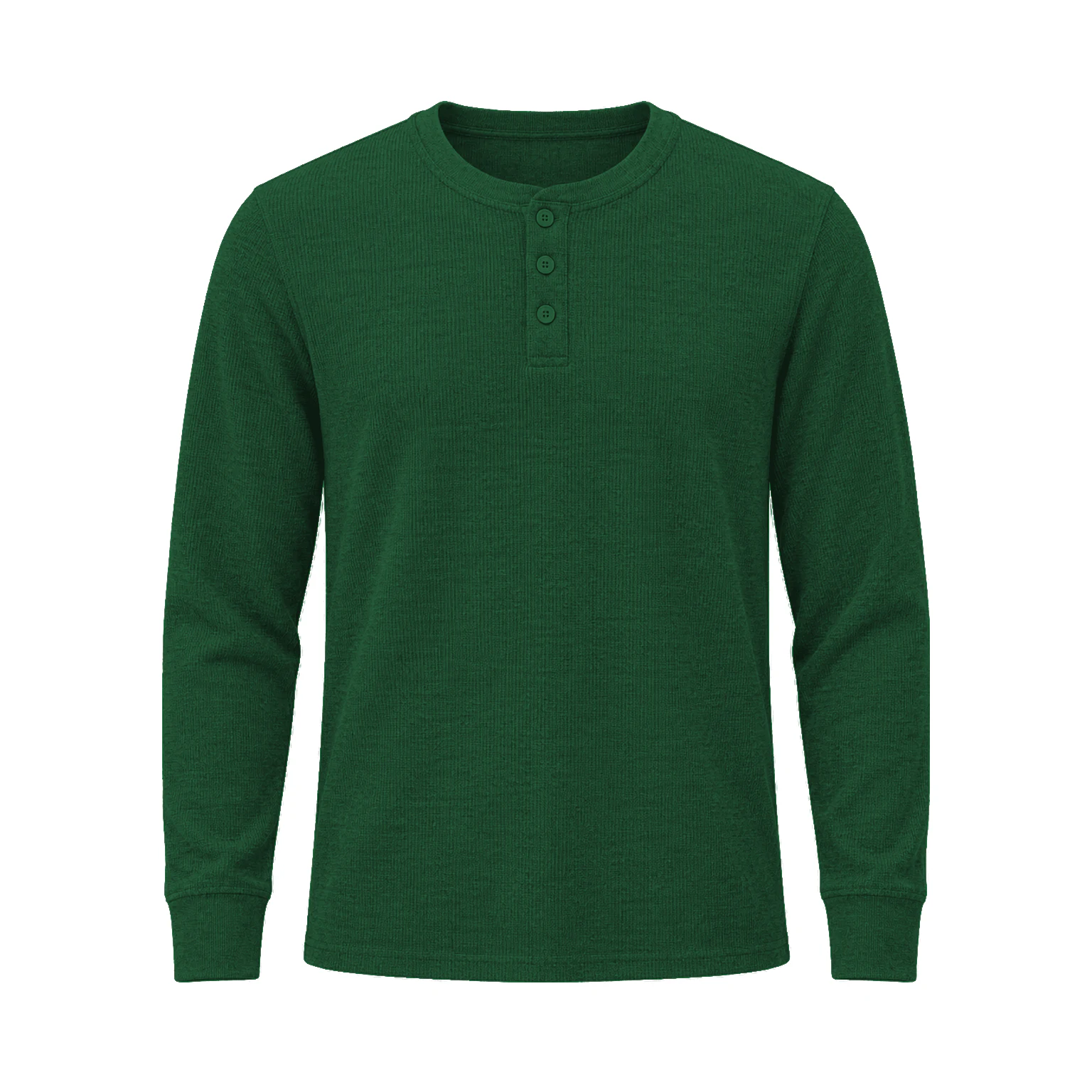Forest Green men's waffle Henley option
