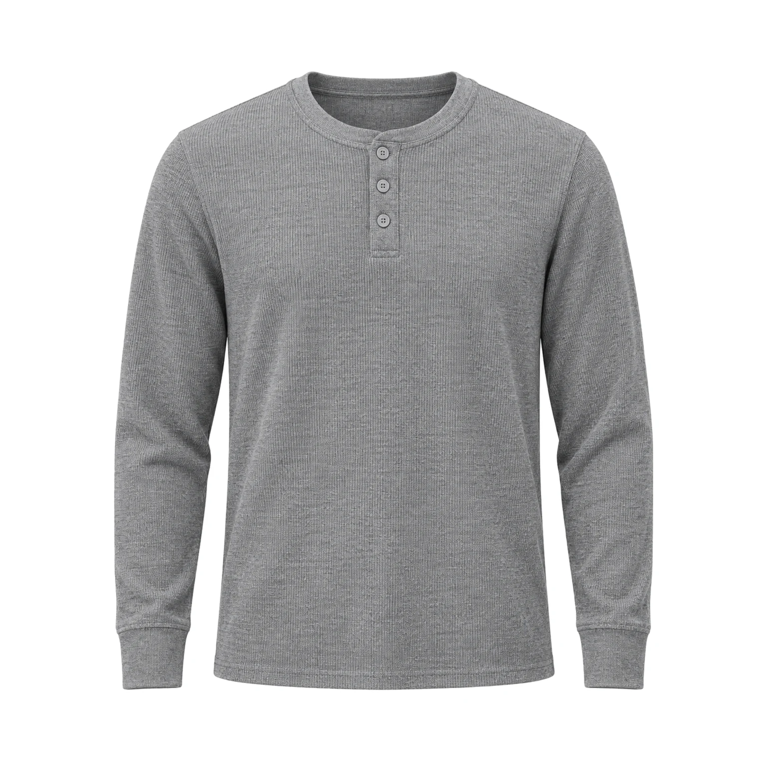 Heather Gray men's waffle Henley option