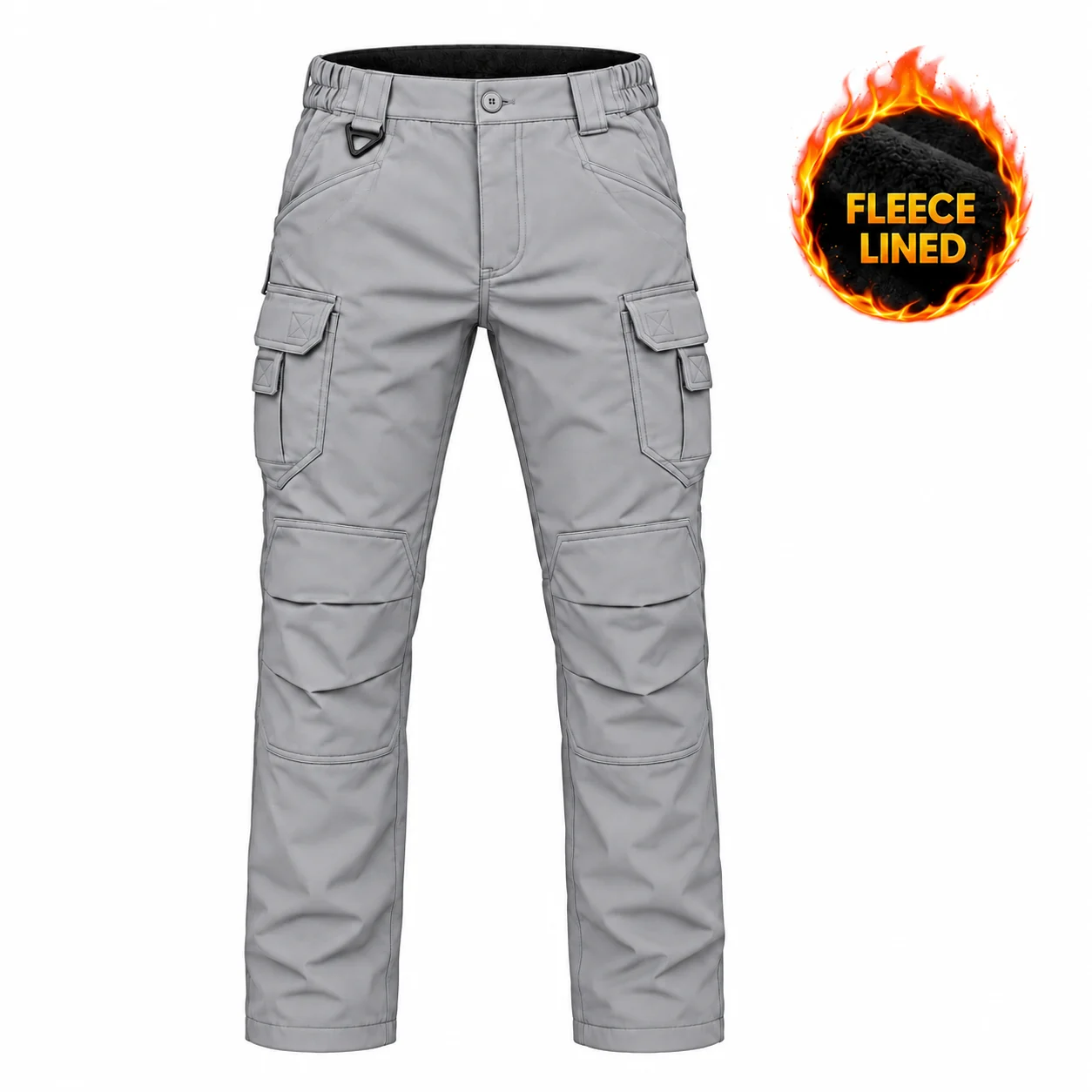 Light Gray fleece-lined cargo pants