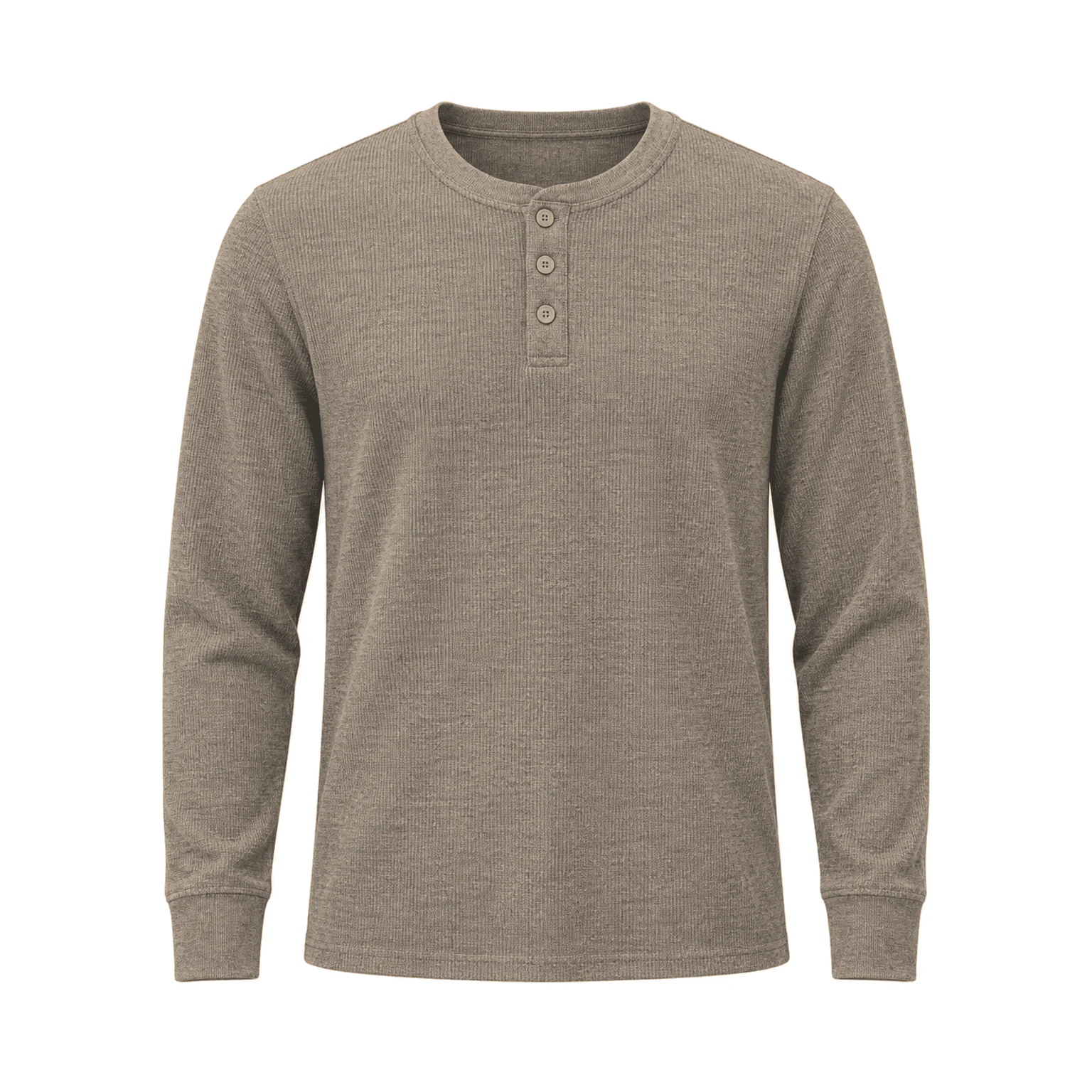 Light Taupe men's waffle Henley option