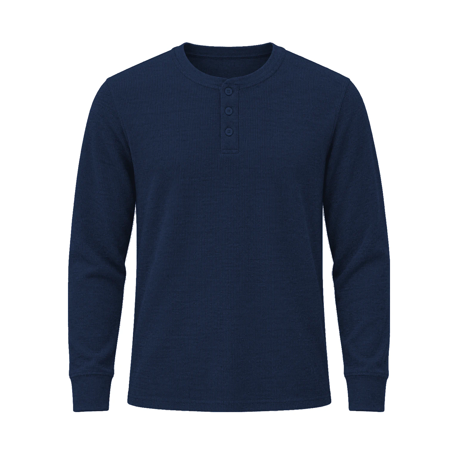 Navy men's waffle Henley option