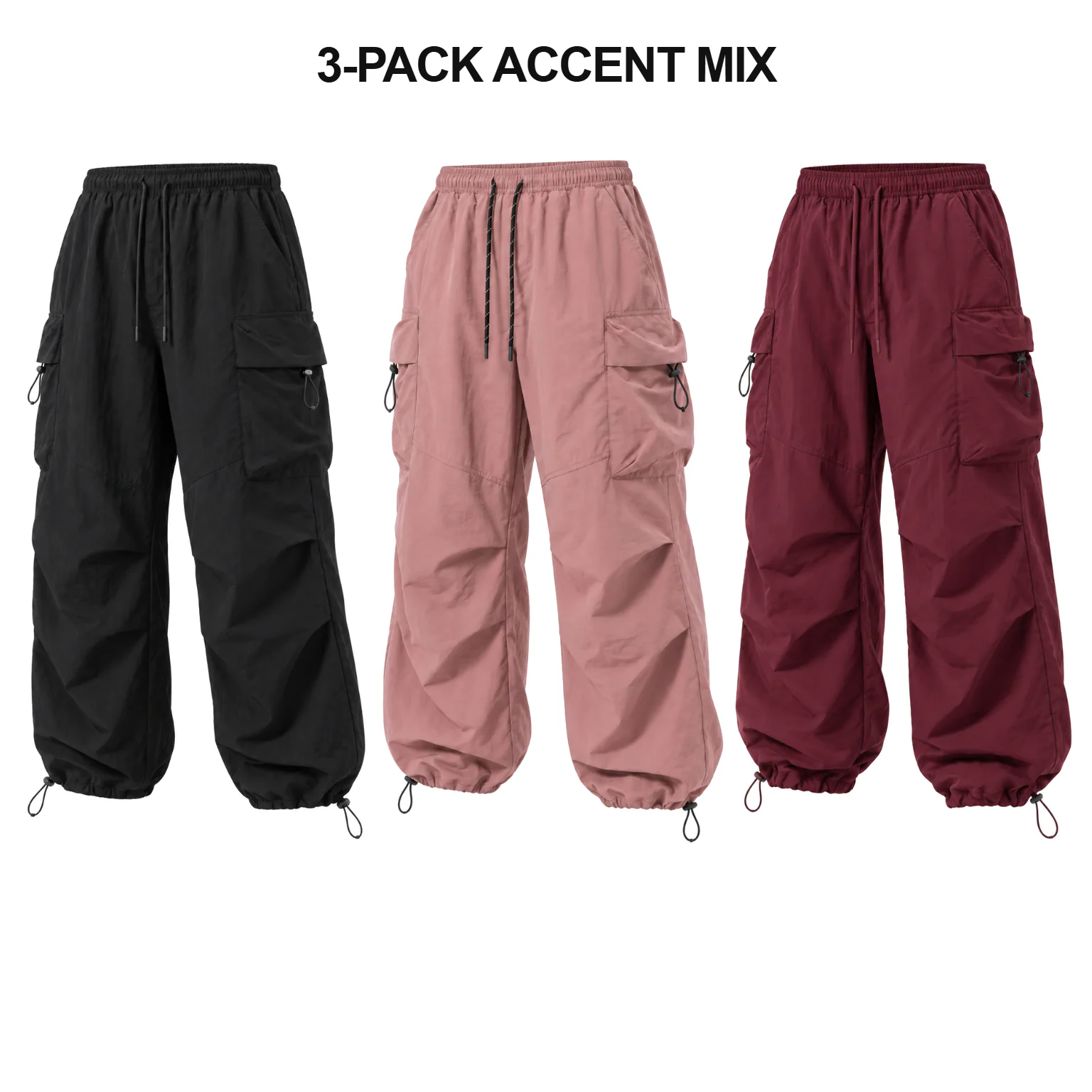 3-Pack Accent Mix unisex lightweight cargo pants