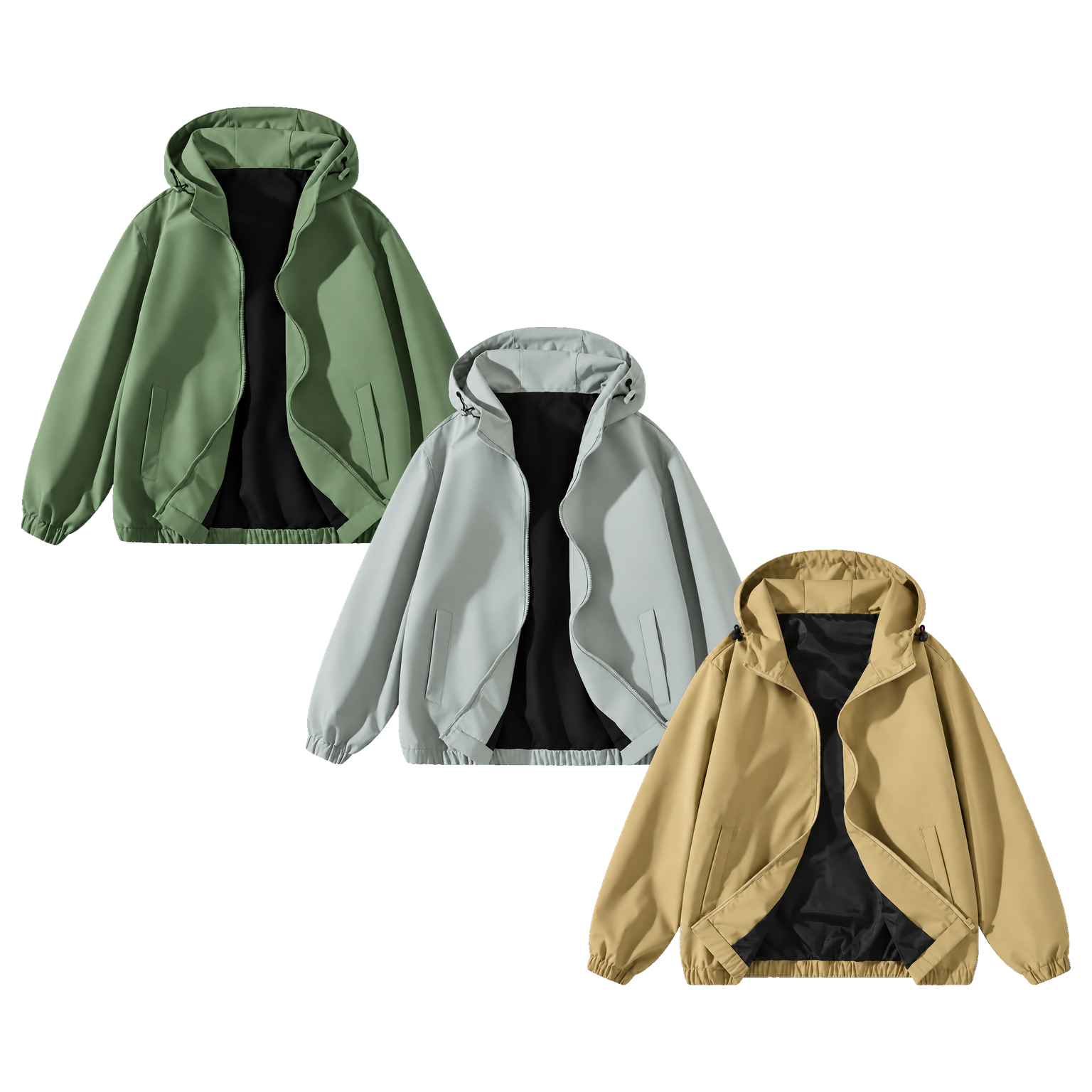3-Pack Field Tones unisex hooded full-zip jacket