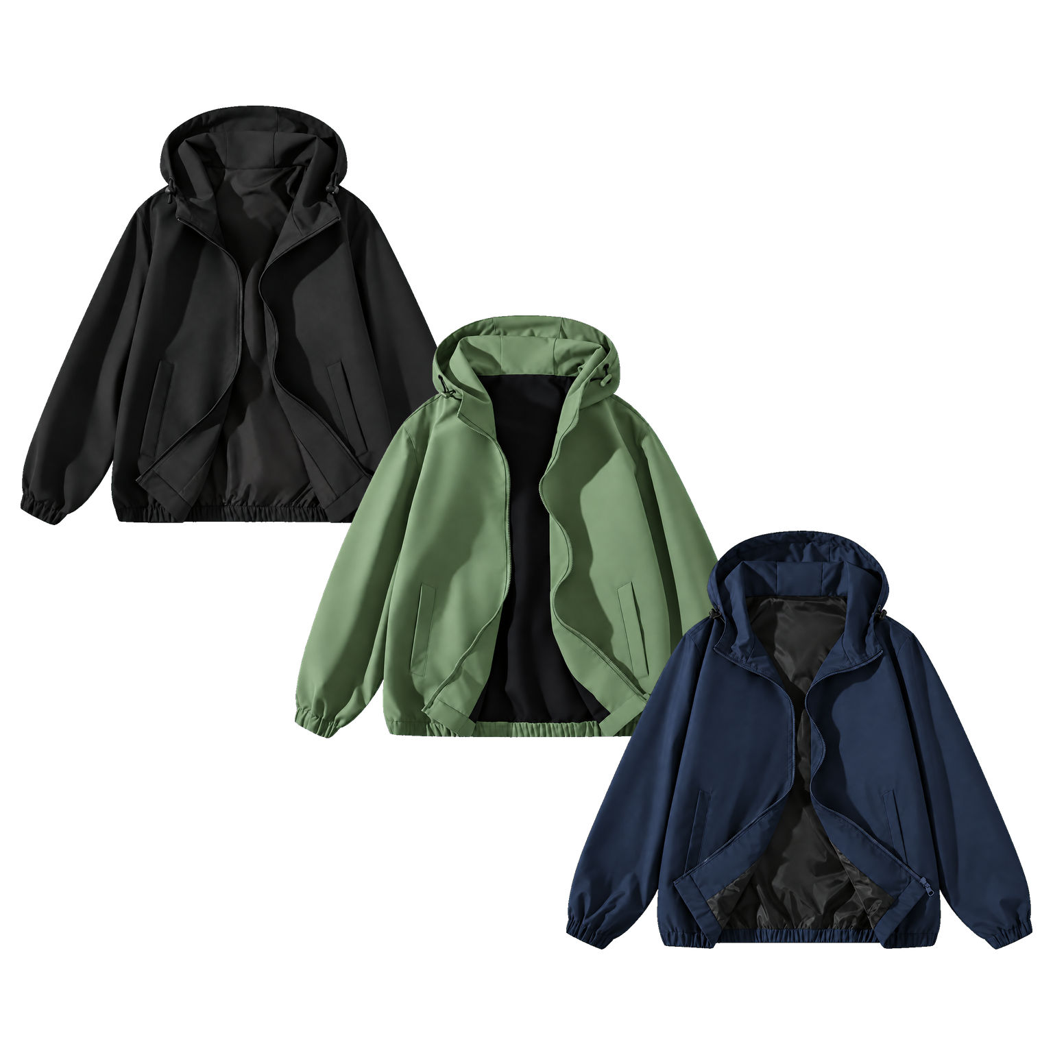 3-Pack Mixed Essentials unisex hooded full-zip jacket